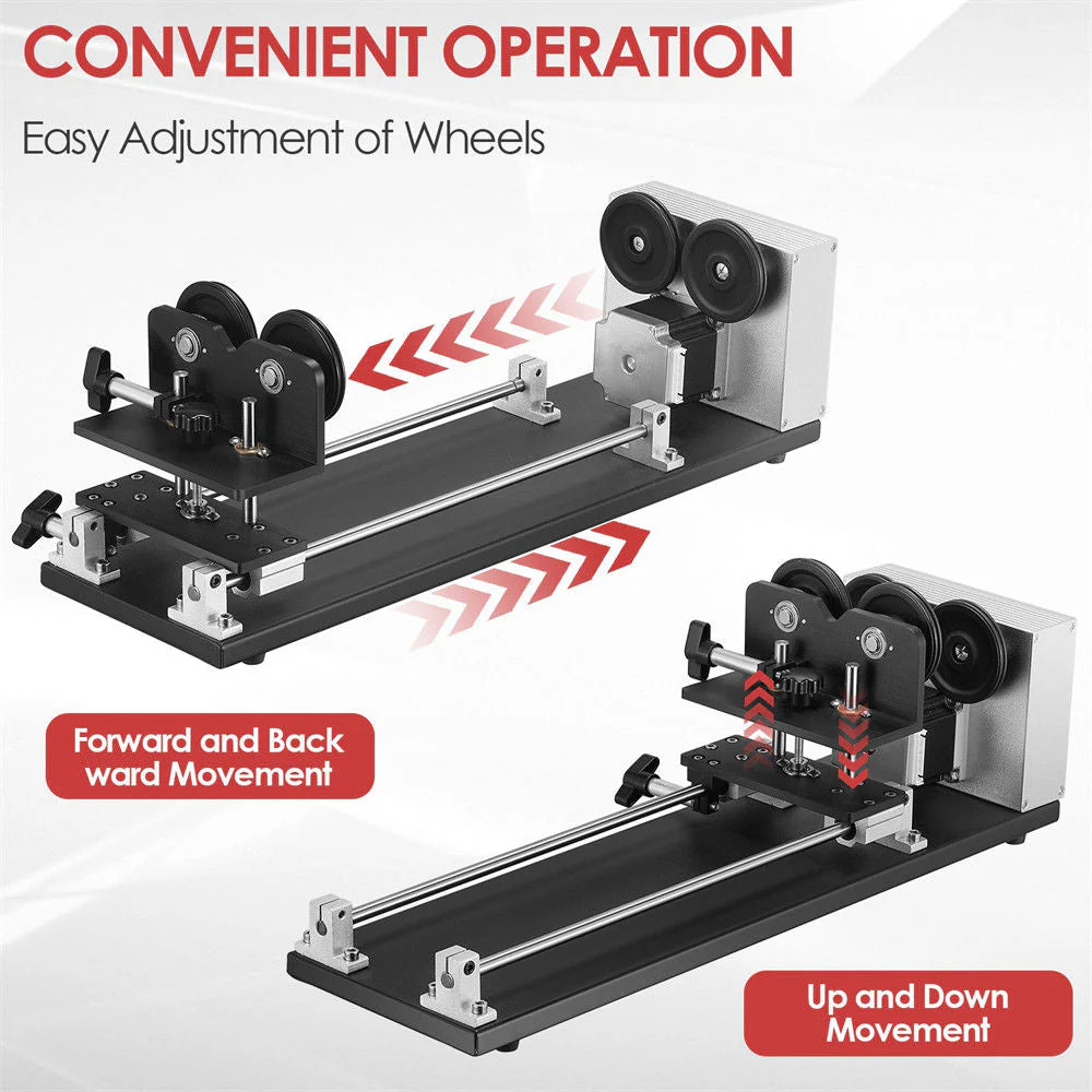 Monport 4-Wheel Rotary Axis with 360 Degree Rotation for 50W~150W CO2 Laser Engraver - Image 6