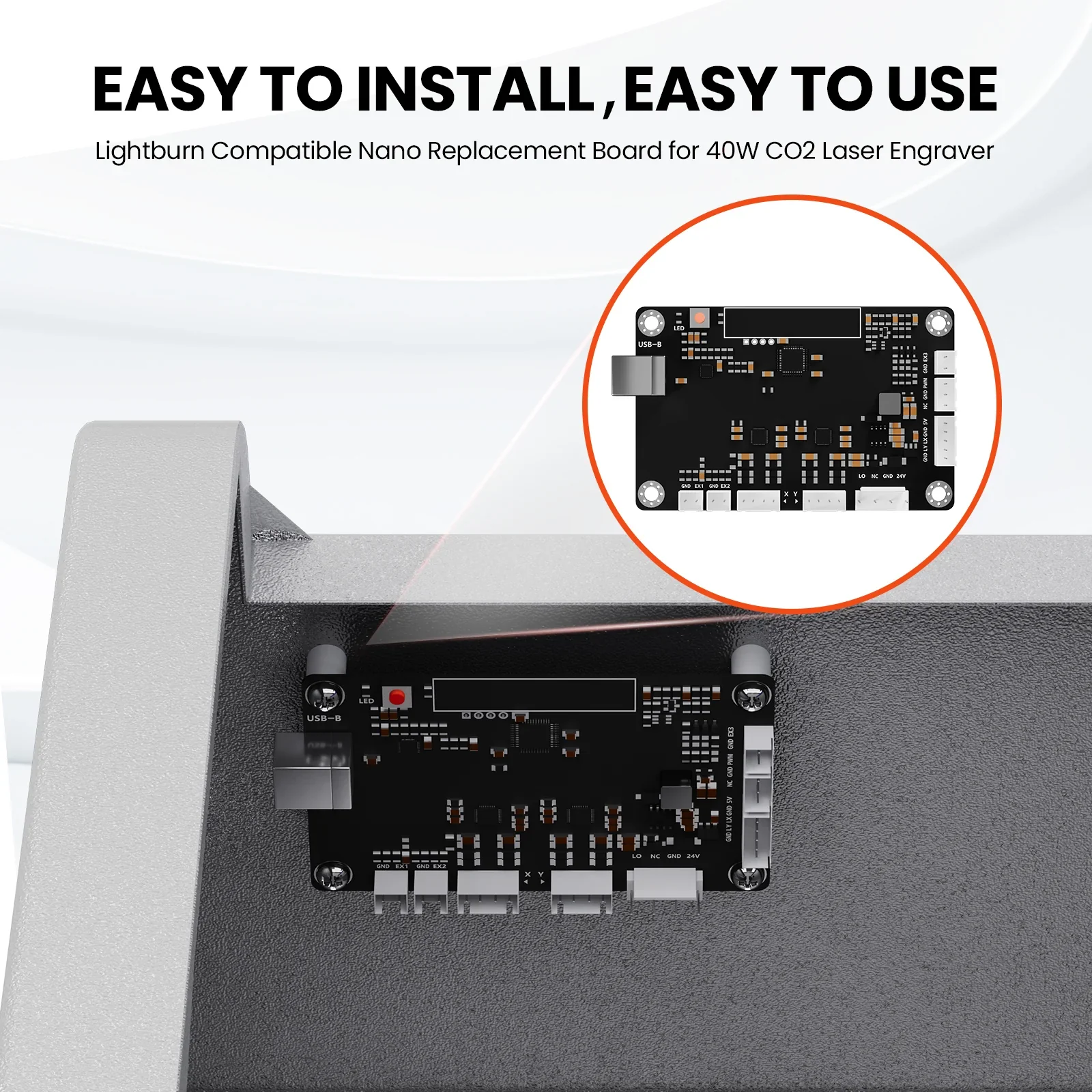 Lightburn Compatible Nano Replacement Board for 40W CO2 Laser Engraver - Image 4