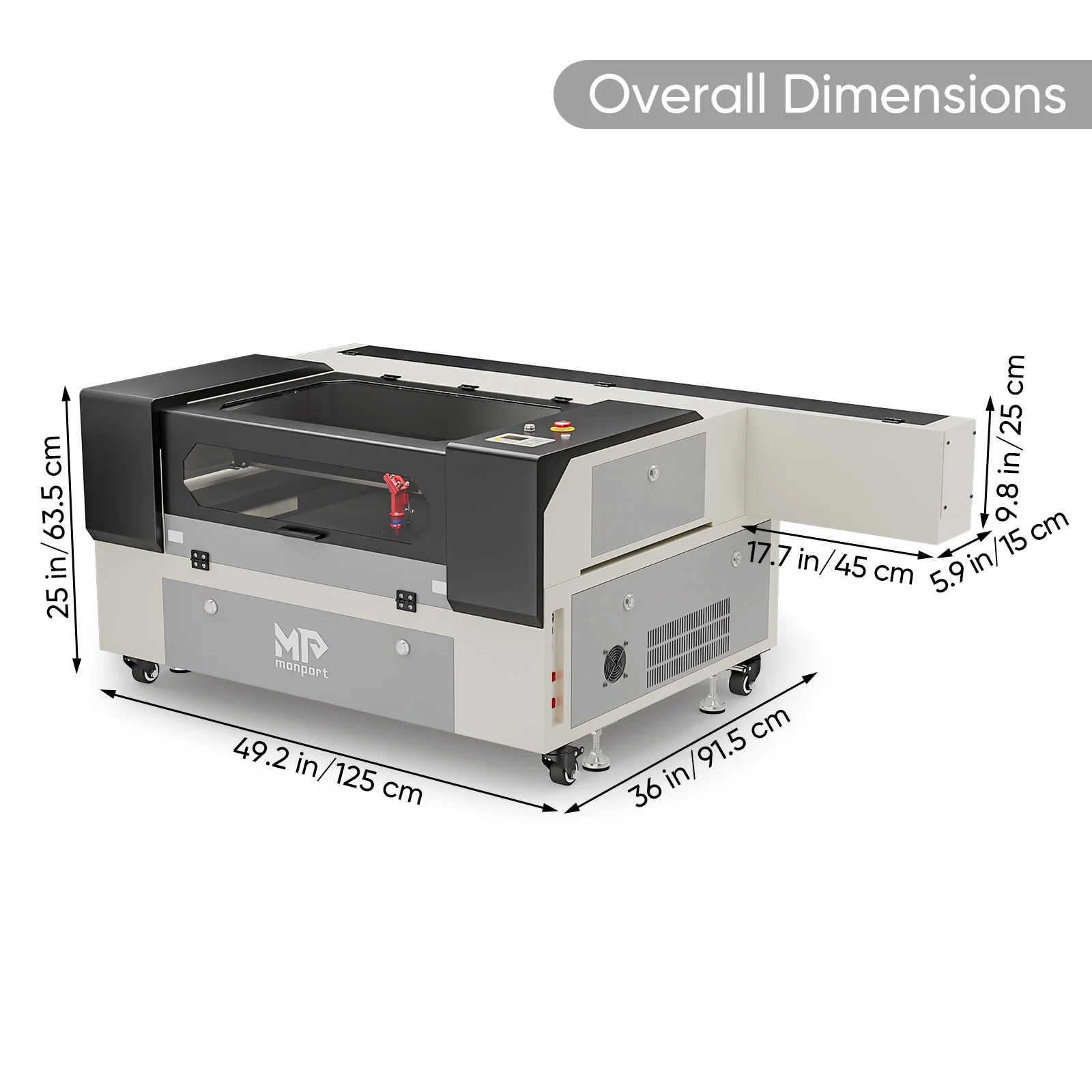 Monport 100W CO2 Laser Engraver & Cutter (28" x 20") with Autofocus - Image 4