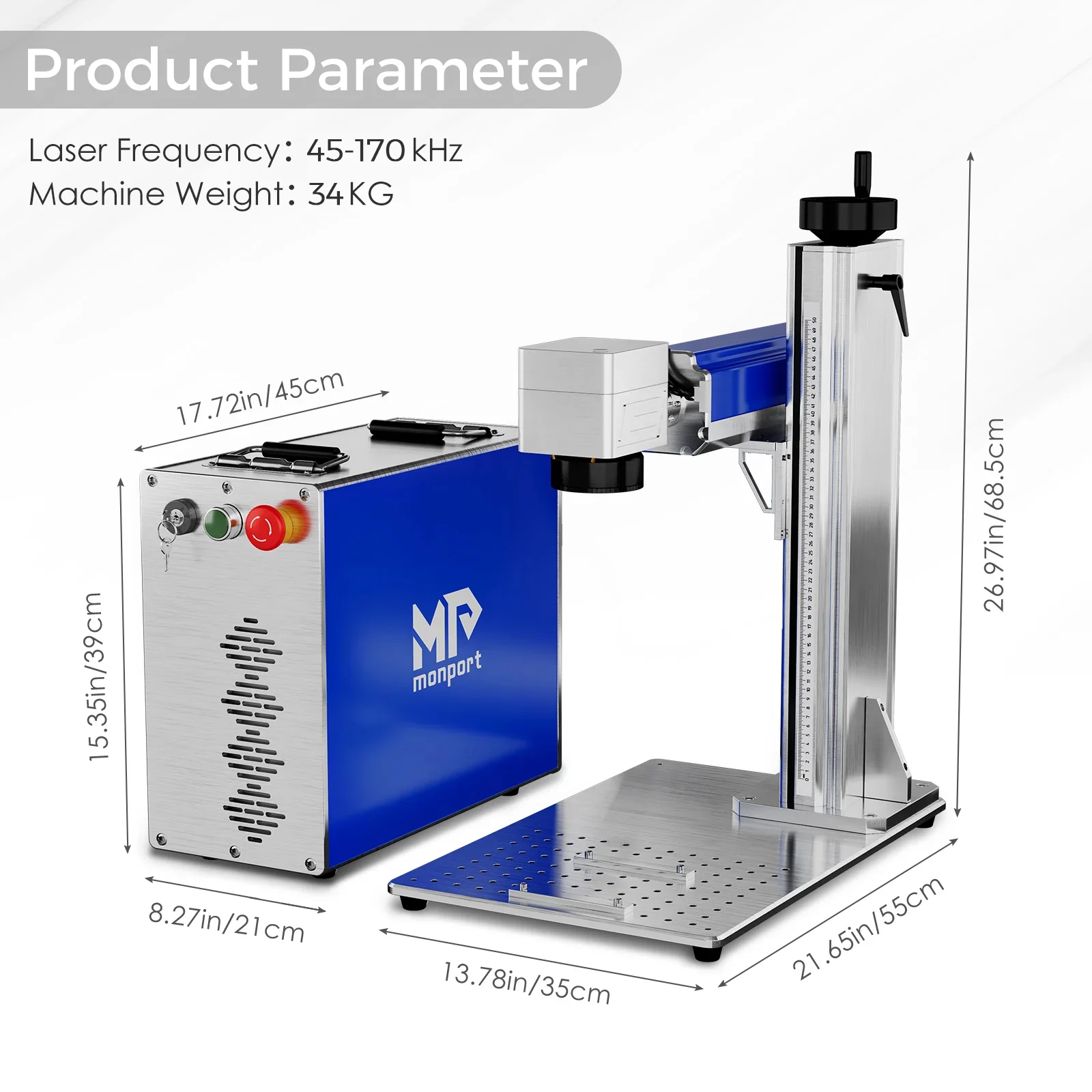 Monport 30/50W (7.9" x 7.9") Fiber Laser Engraver & Marking Machine with CE Approval - Image 3