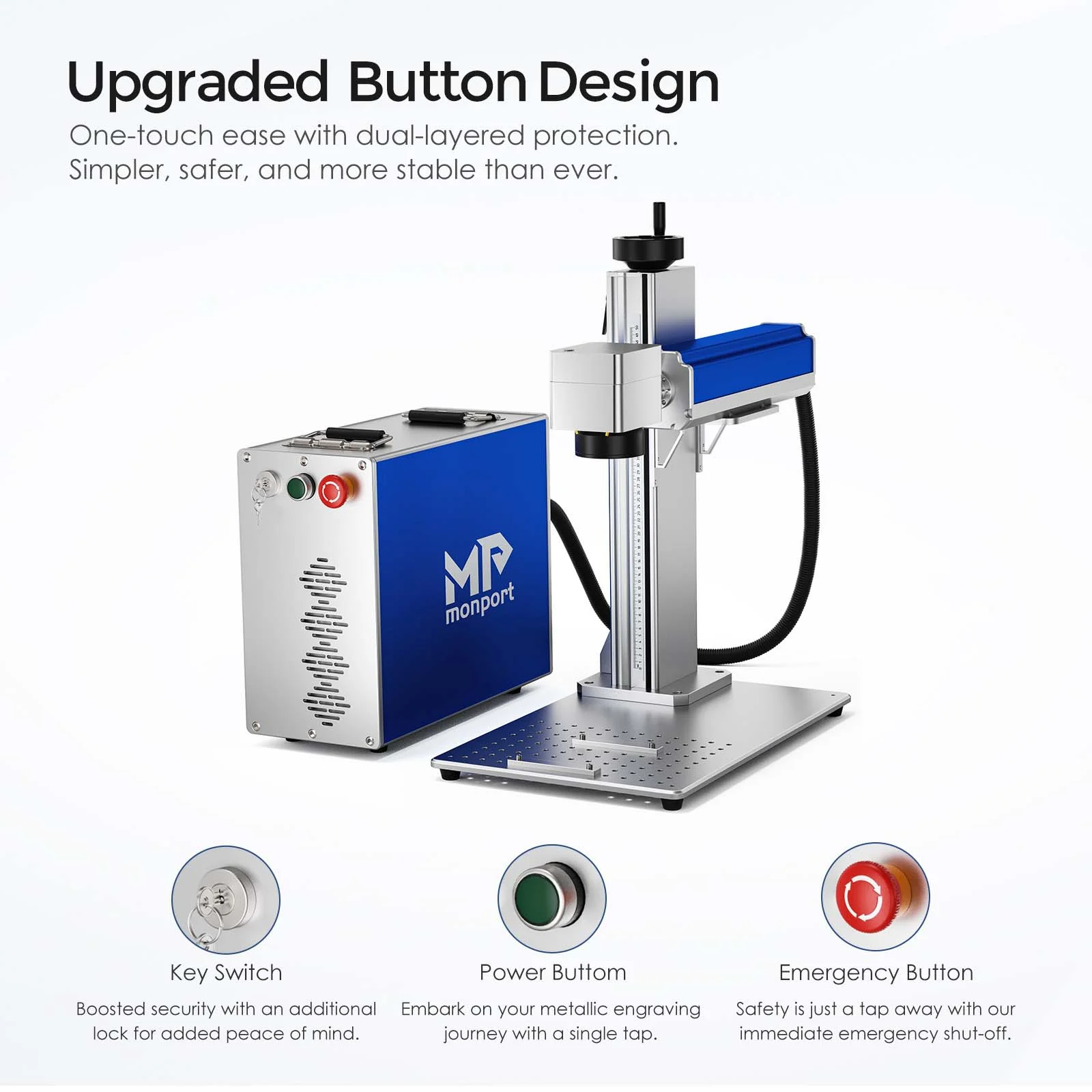 Monport 30/50W (7.9" x 7.9") Fiber Laser Engraver & Marking Machine with CE Approval - Image 4