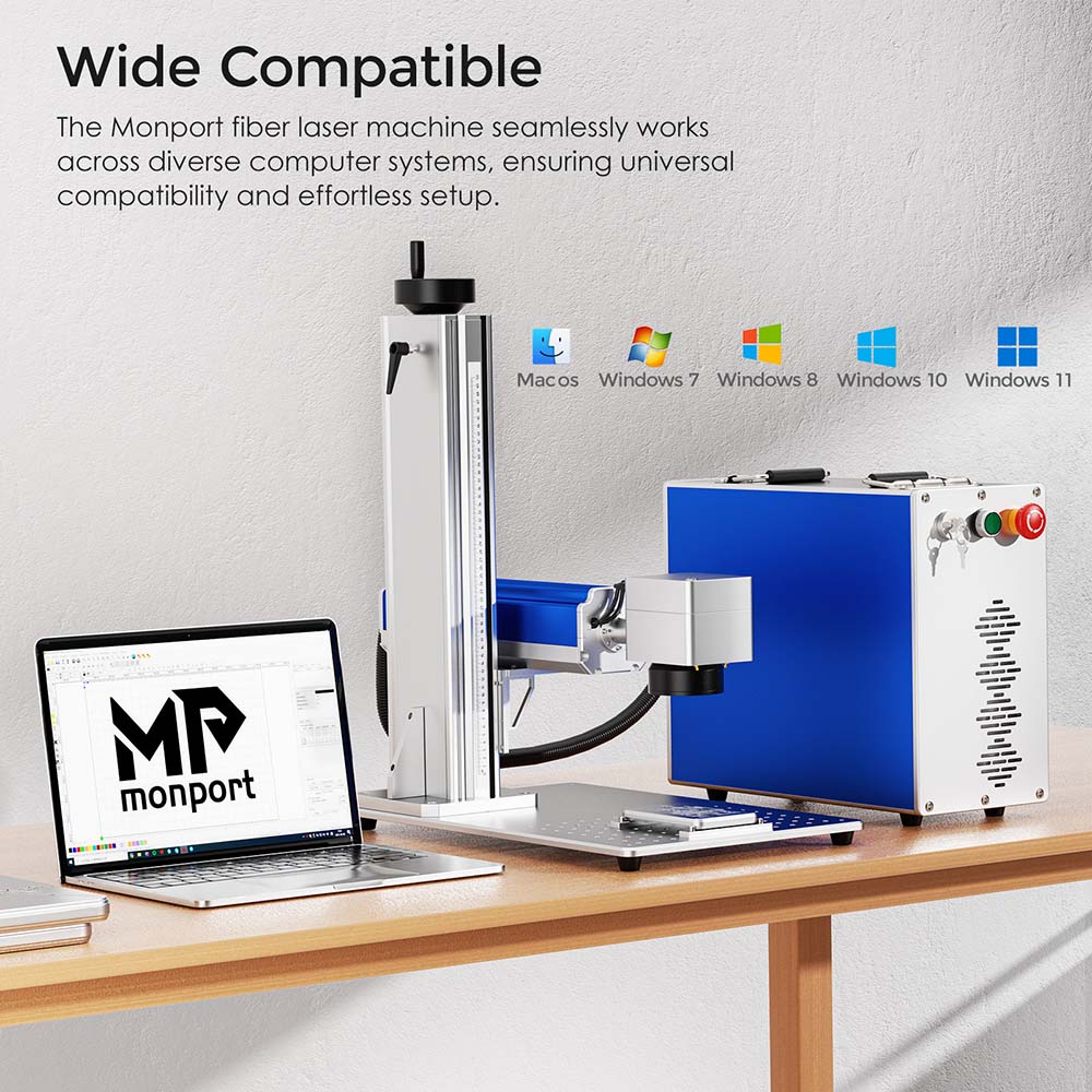 Monport 30/50W (7.9" x 7.9") Fiber Laser Engraver & Marking Machine with CE Approval - Image 8