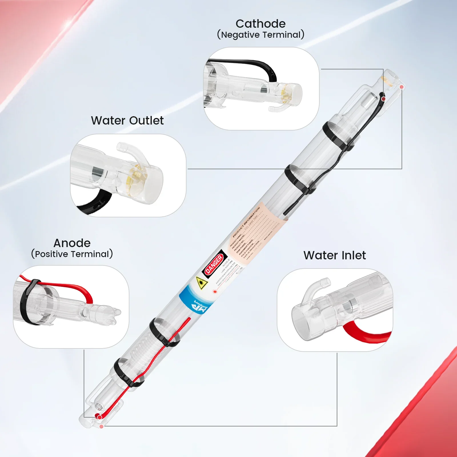Monport 45W CO2 Laser Tube for Laser Engraver - Image 5