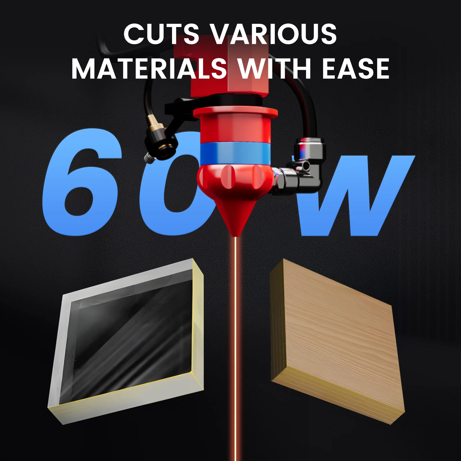 Monport 60W CO2 Laser Engraver & Cutter (28" x 20") with Autofocus and Bracket - Image 4
