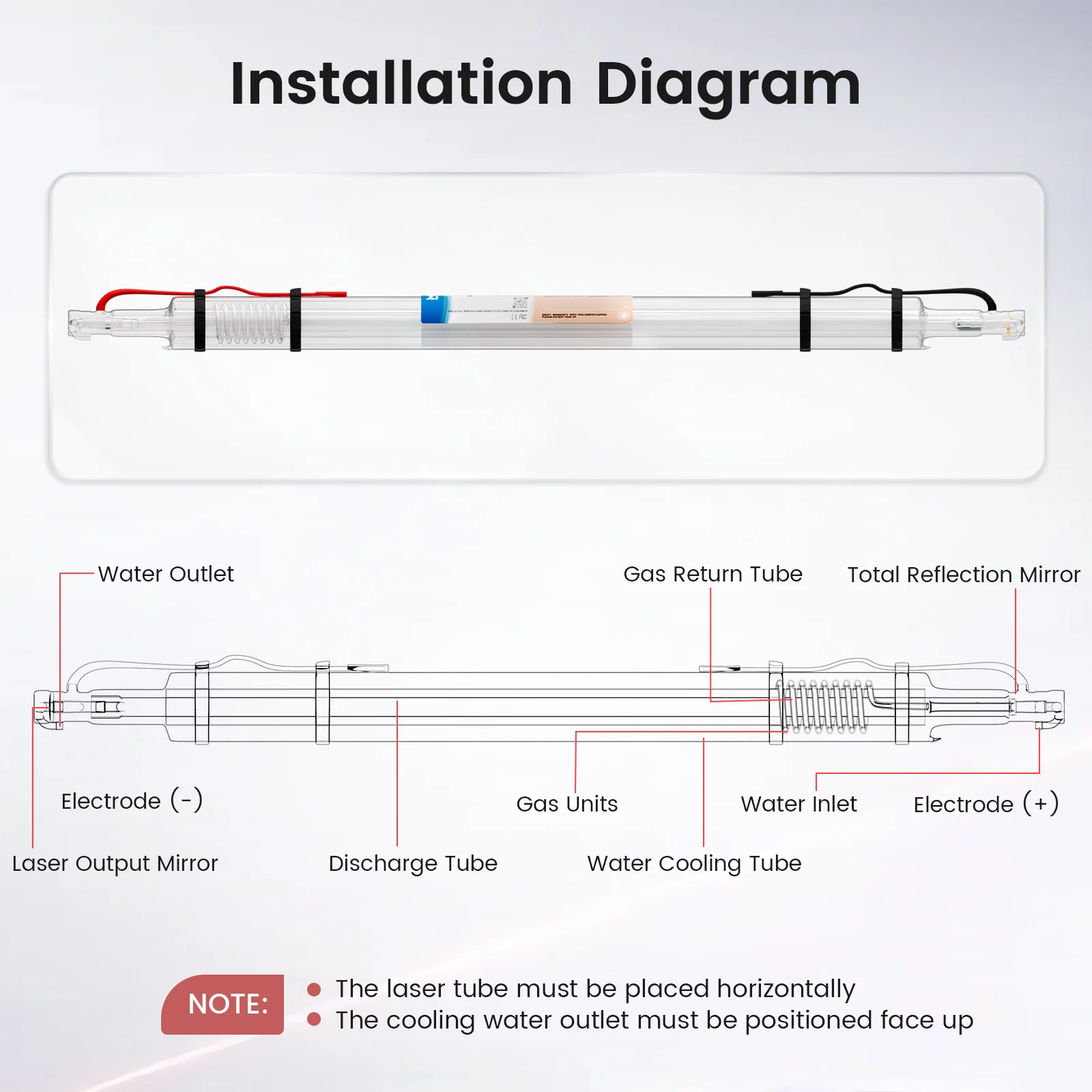 Monport 65W CO2 Laser Tube for Laser Engraver - Image 9