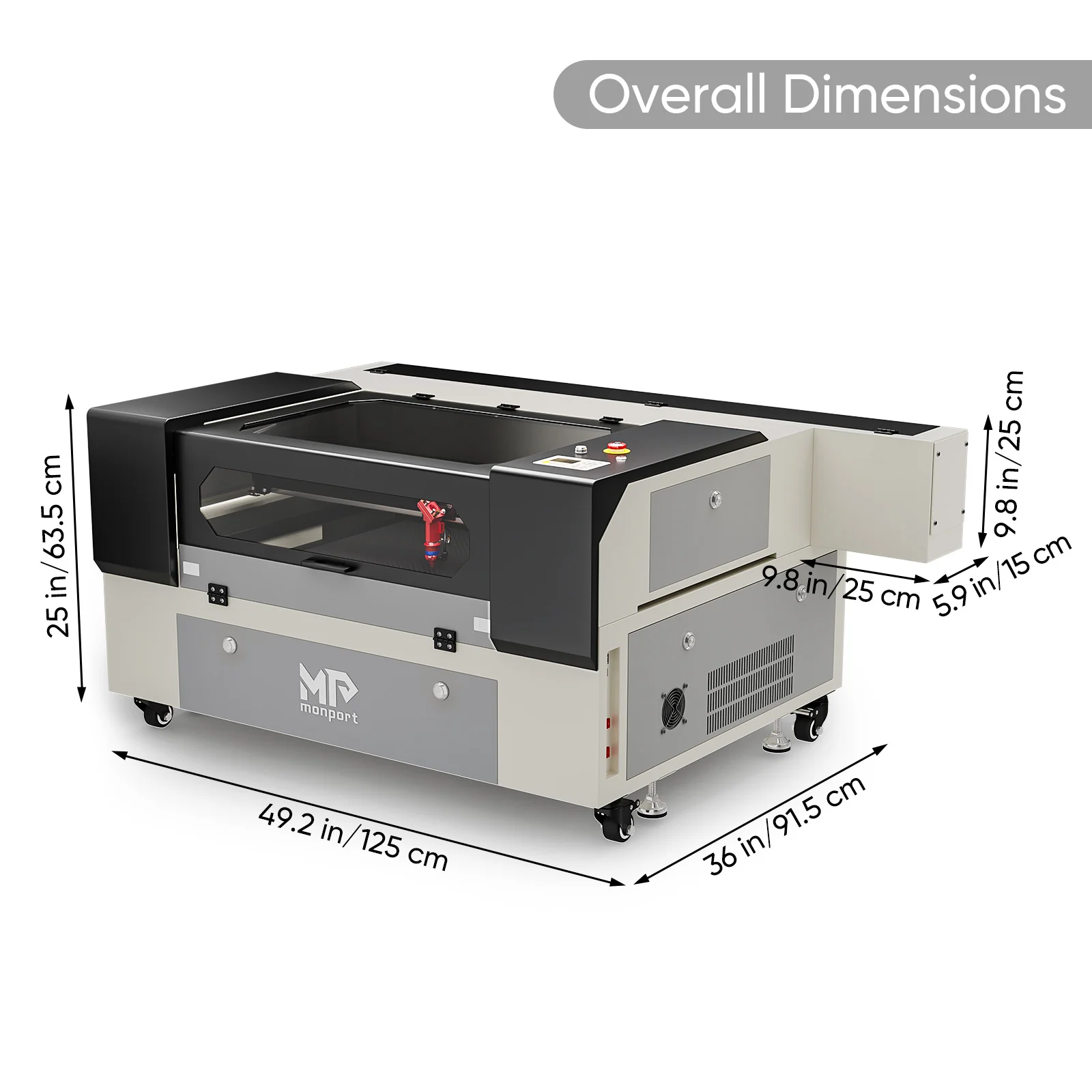 Monport 80W CO2 Laser Engraver & Cutter (28" x 20") with Autofocus - Image 5