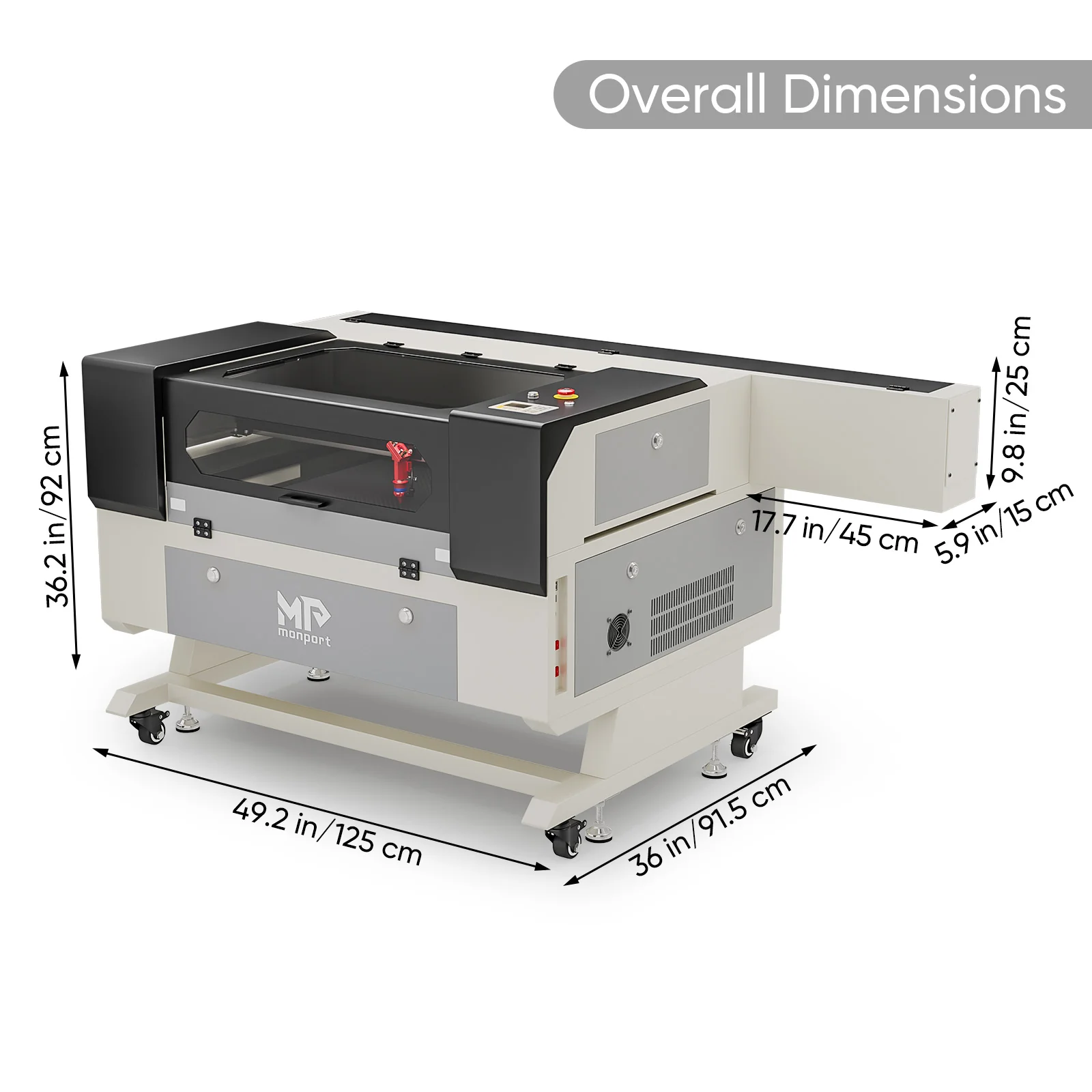 Monport 90W CO2 Laser Engraver & Cutter (28" x 20") with Autofocus and Bracket - Image 4