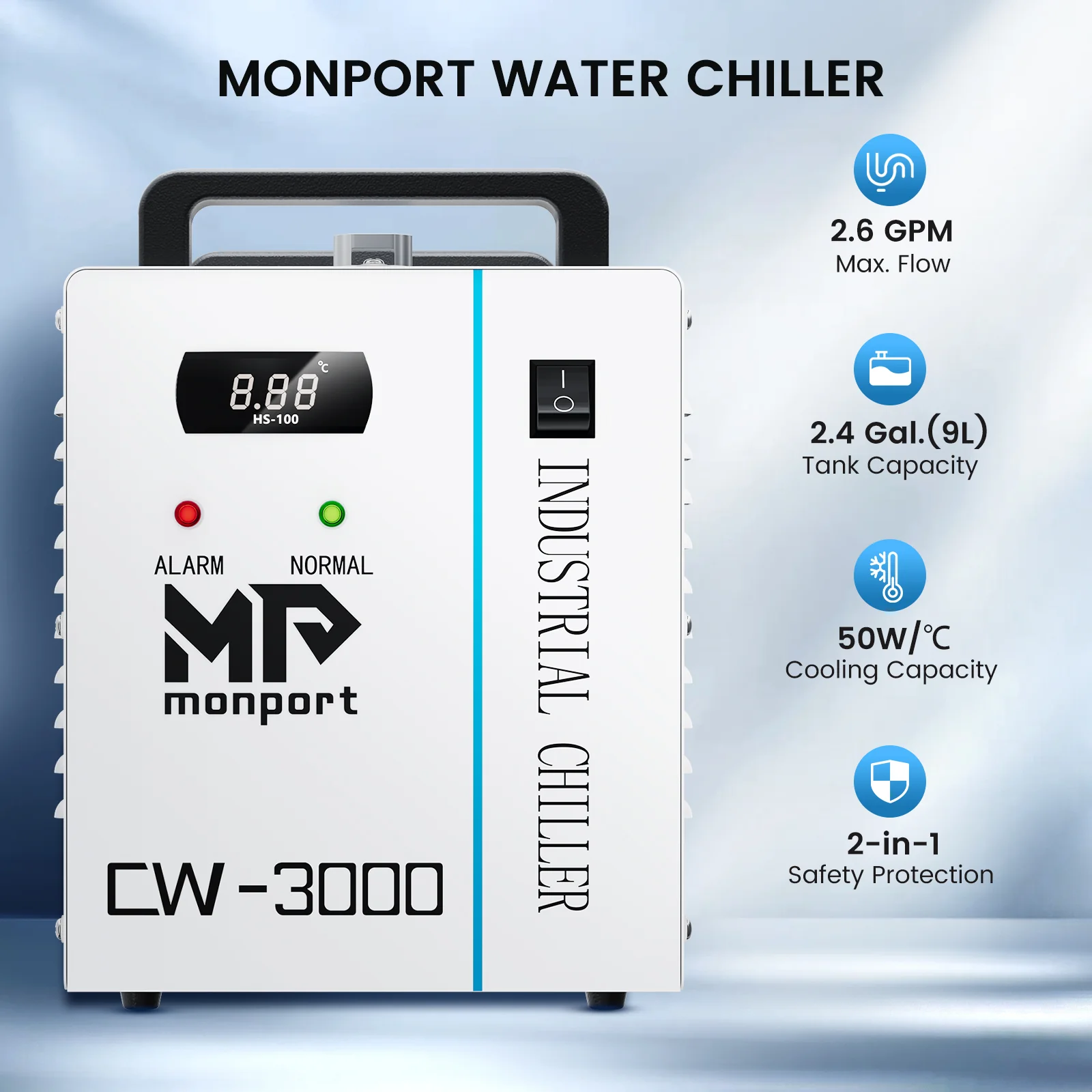 Monport 9L CW-3000 Water Cooling System for 30W-65W CO2 Laser Engraver - Image 6