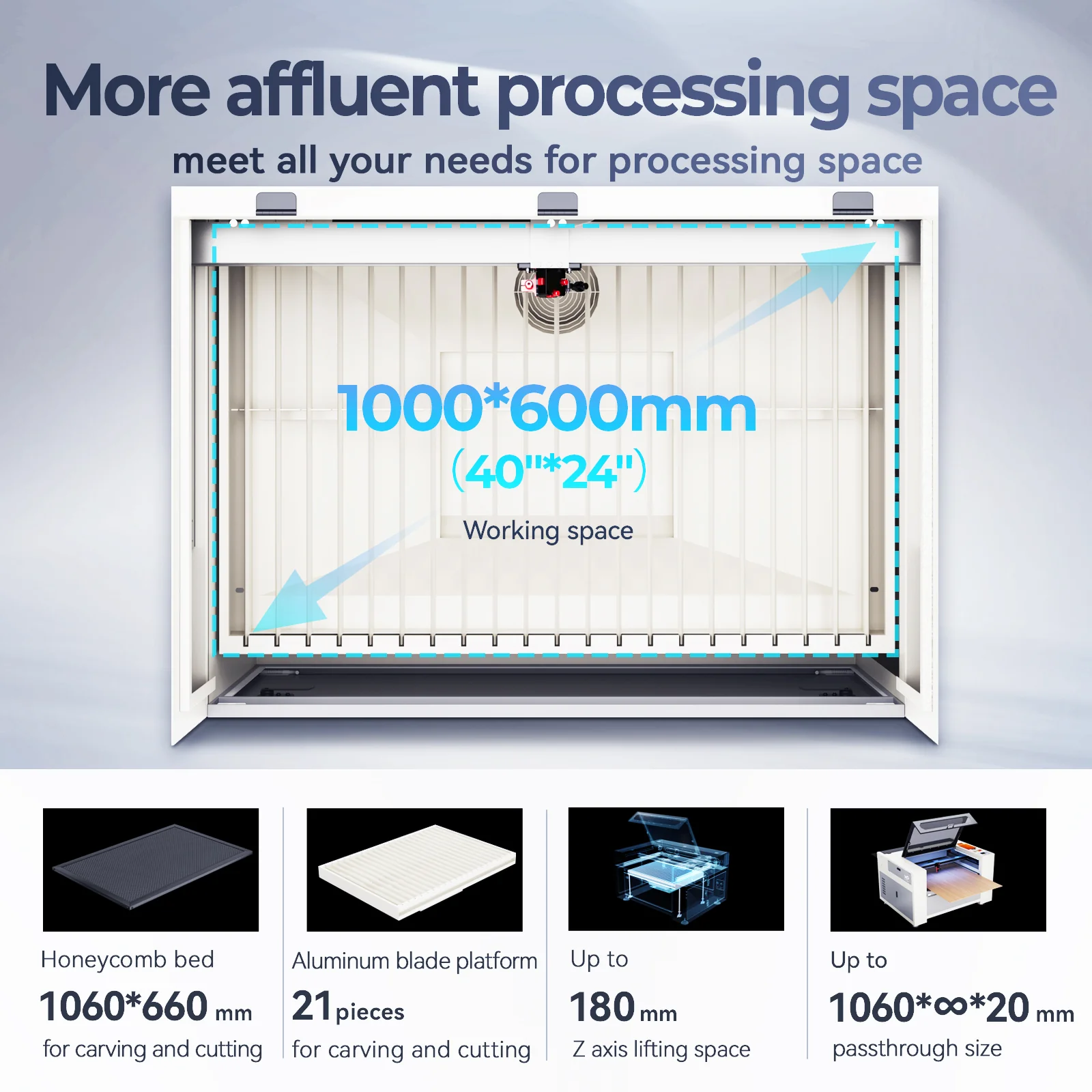 Monport Effi 10S Upgraded 100W CO2 Laser Engraver and Cutter with Autofocus and Built-in Water Cooling - Image 12