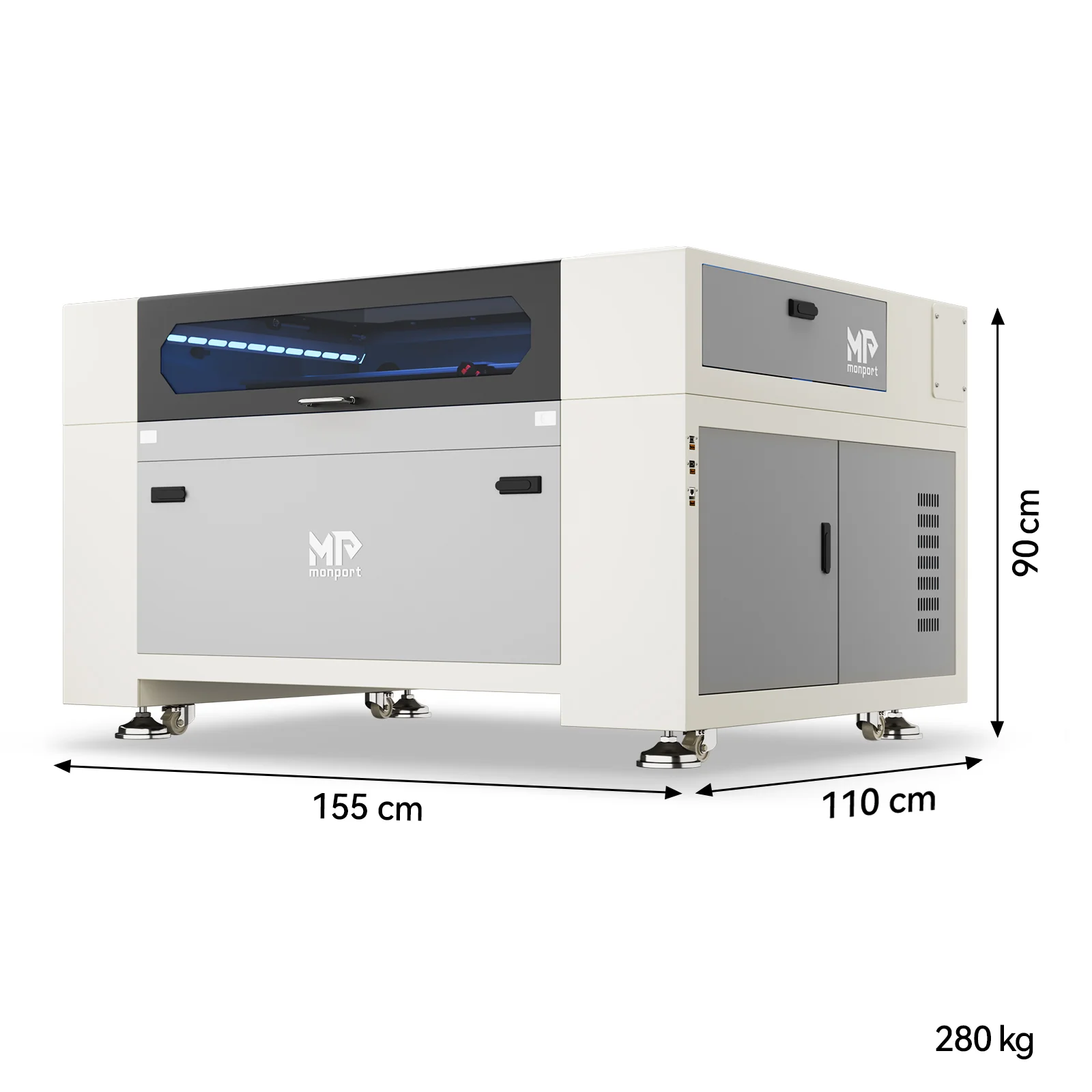 Monport Effi 10S Upgraded 100W CO2 Laser Engraver and Cutter with Autofocus and Built-in Water Cooling - Image 4