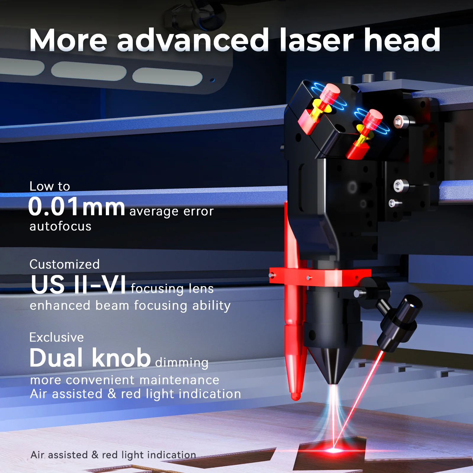 Monport Effi 13S Upgraded 130W CO2 Laser Engraver and Cutter with Autofocus and Built-in Water Cooling - Image 8