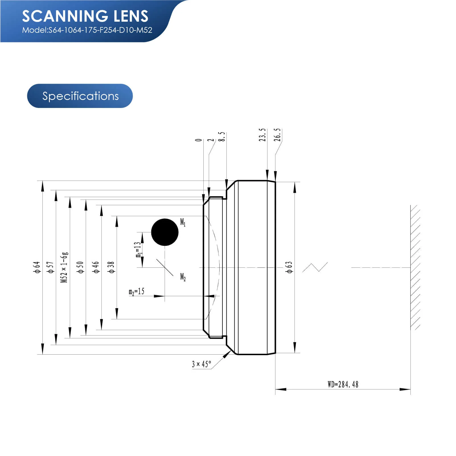 Monport F-theta M52 175mm*175mm Replacement Optical Scanning Lens for Fiber Laser Engraver - Image 9