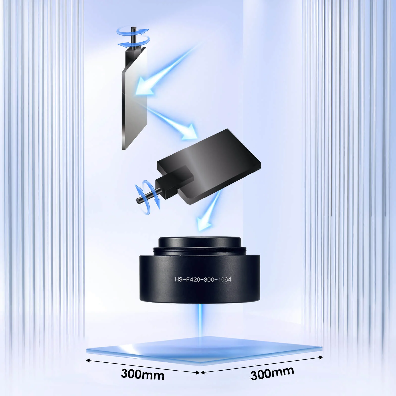 Monport F-theta M55 300mm*300mm Replacement Optical Scanning Lens for Fiber Laser Engraver - Image 8