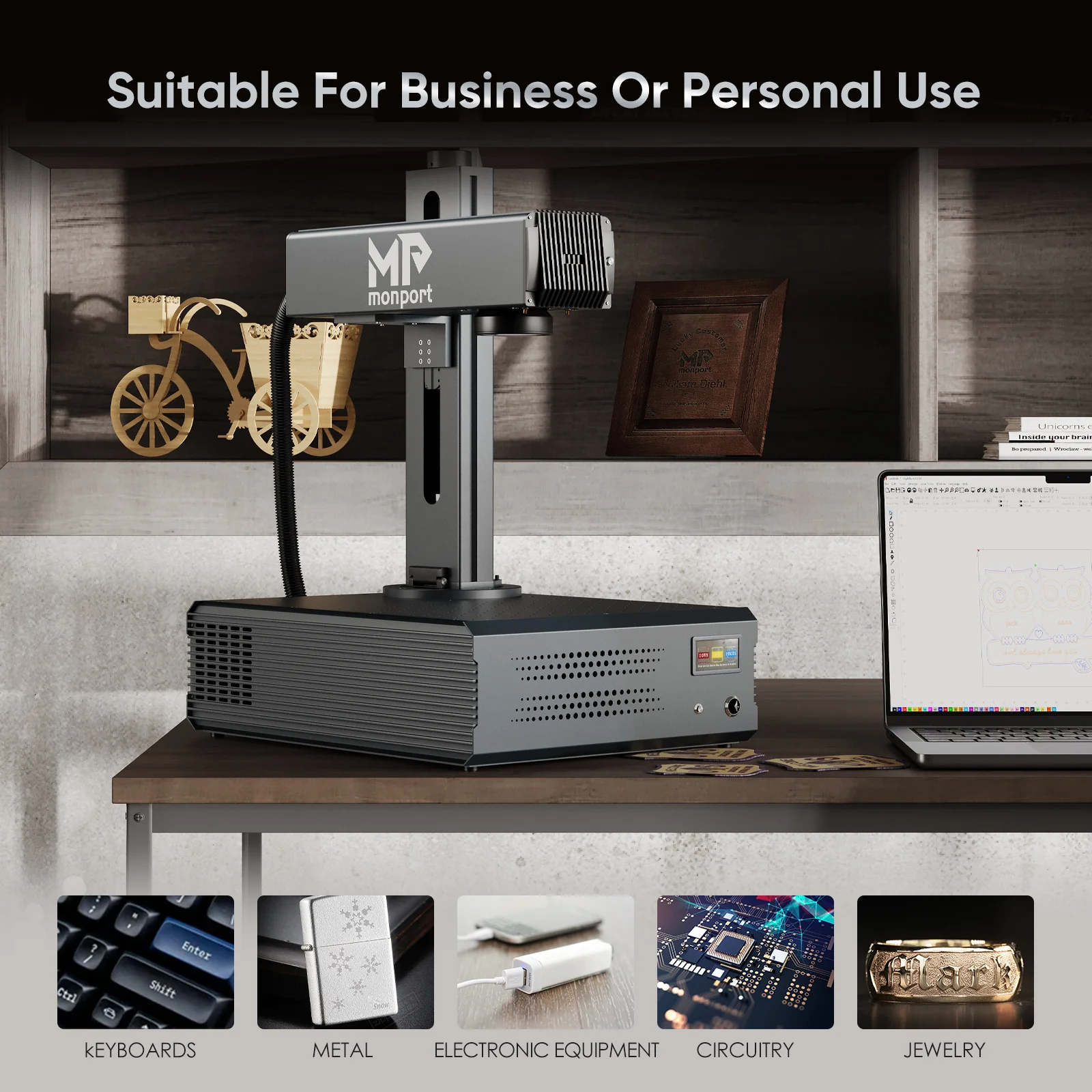 Monport GA 100W Upgraded Integrated MOPA Fiber Laser Engraver & Marking Machine with Auto Focus - Image 14