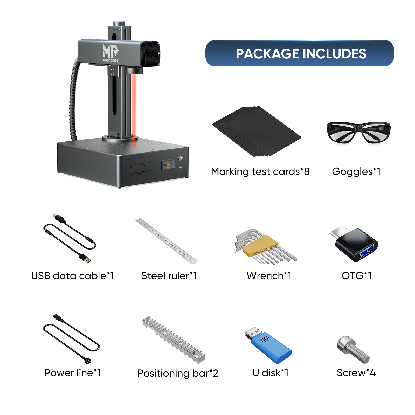 Monport GA 20W Integrated Fiber Laser Engraver & Marking Machines with Auto Focus - Image 15