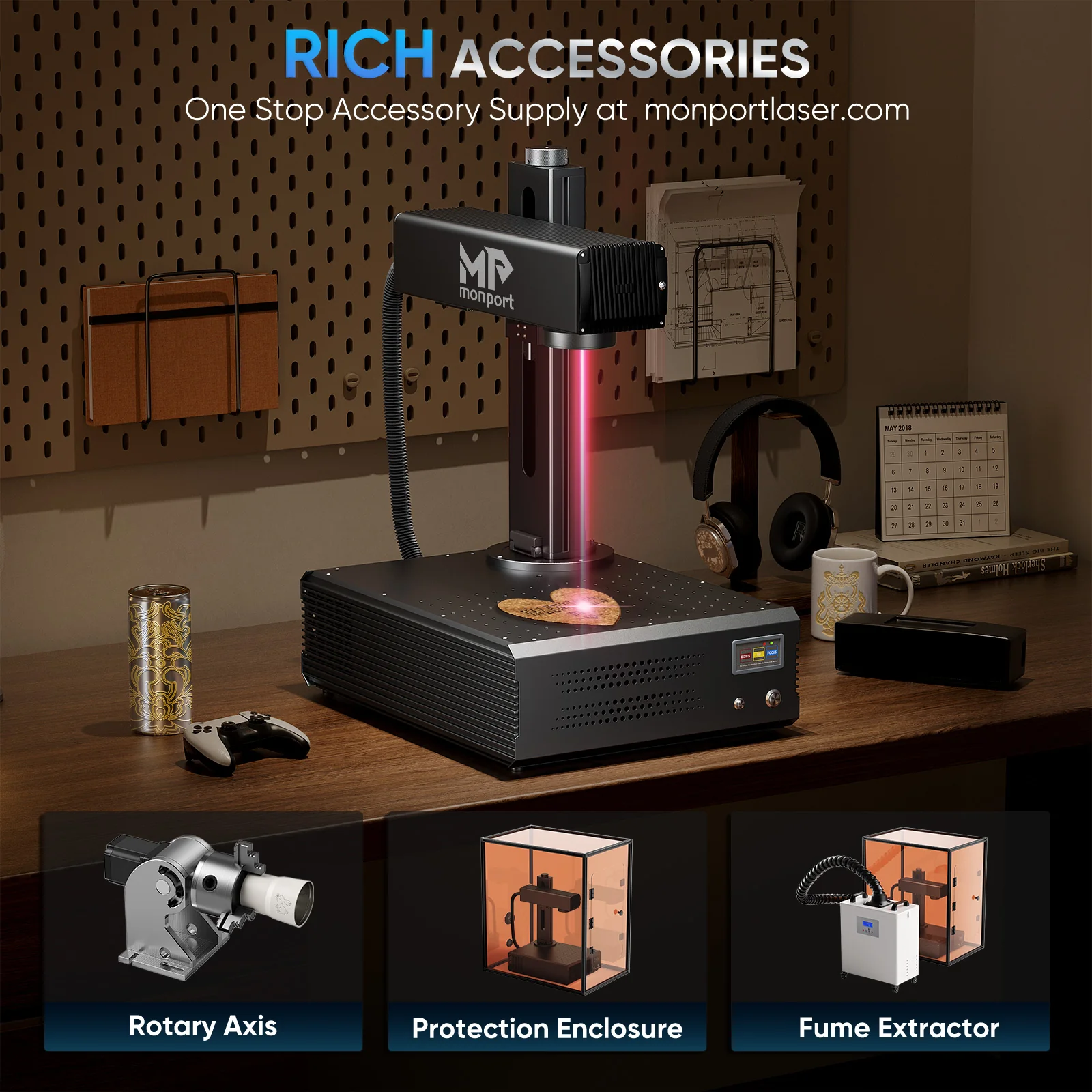 Monport GA 50W Integrated Fiber Laser Engraver & Marking Machines with Auto Focus - Image 12