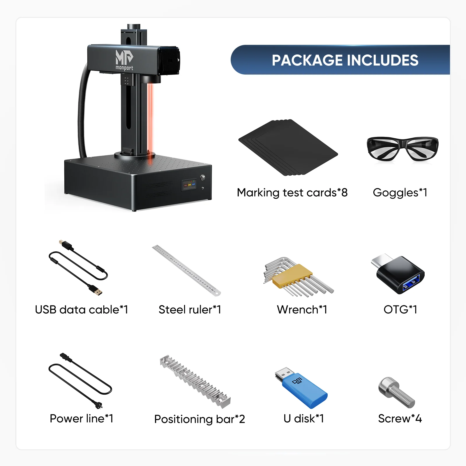 Monport GA 50W Integrated Fiber Laser Engraver & Marking Machines with Auto Focus - Image 15