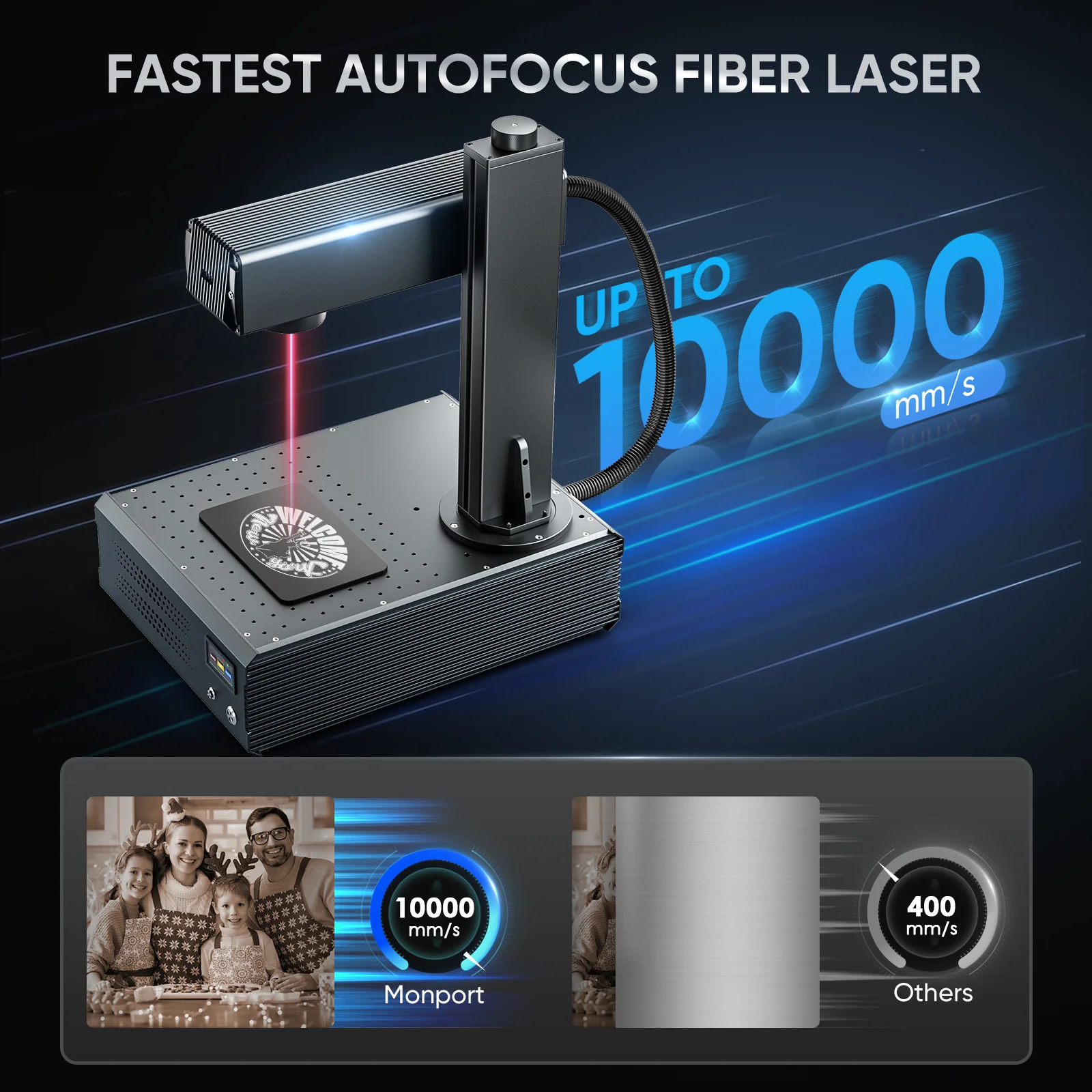 Monport GA 50W Integrated Fiber Laser Engraver & Marking Machines with Auto Focus - Image 3