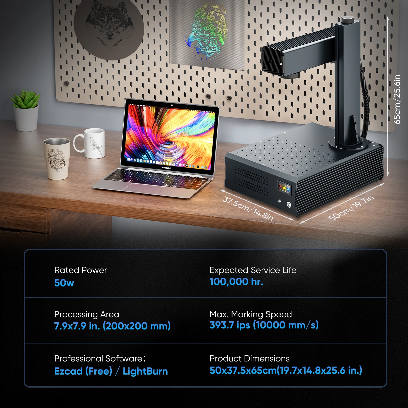Monport GA 50W Integrated Fiber Laser Engraver & Marking Machines with Auto Focus - Image 9