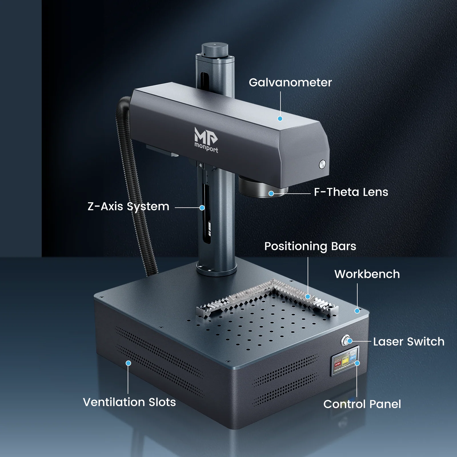 Monport GM 30W Pro Integrated Fiber Laser Engraver & Marking Machine with AutoFocus - Image 3