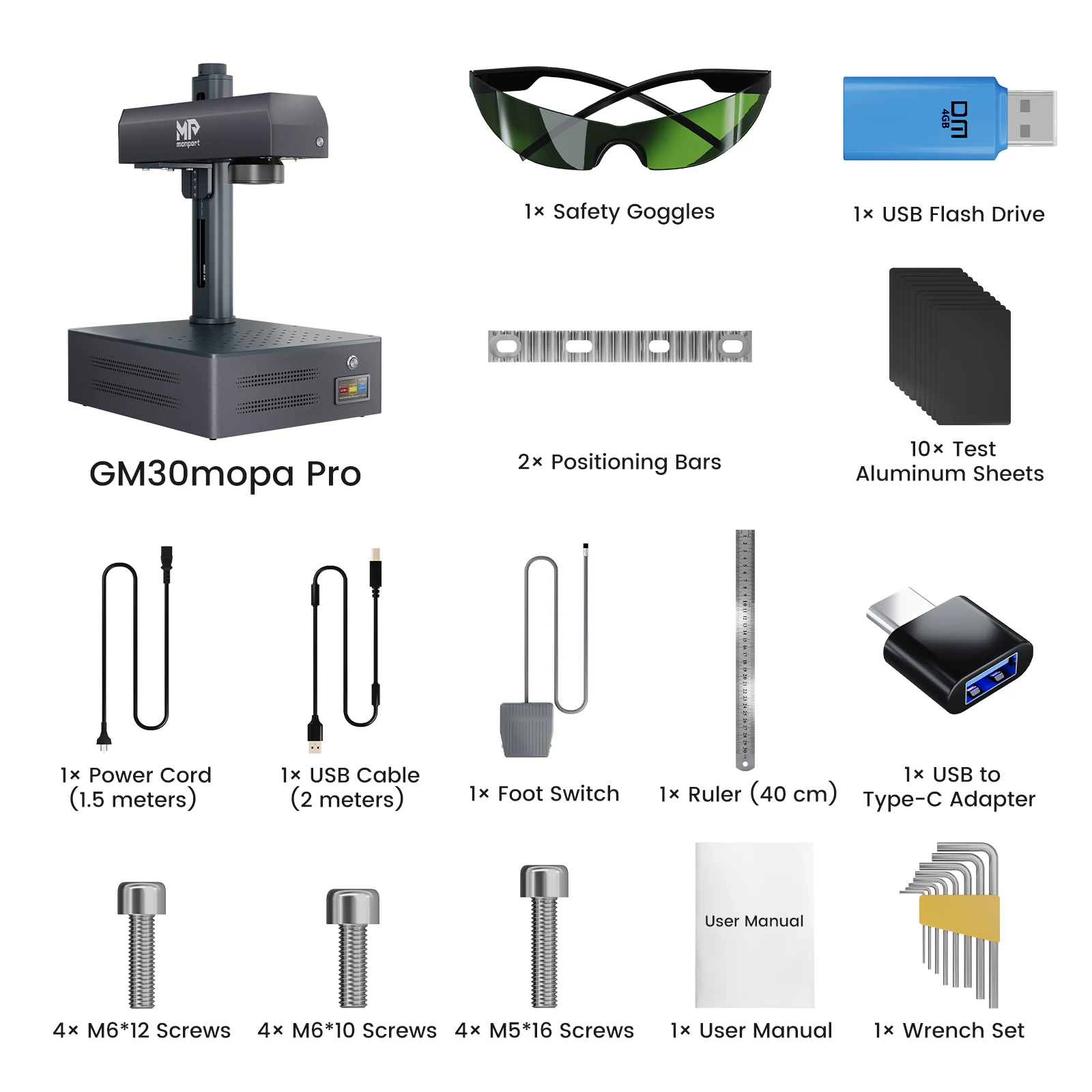 Monport GM 30W Pro Integrated MOPA Fiber Laser Engraver & Marking Machine with AutoFocus - Image 18