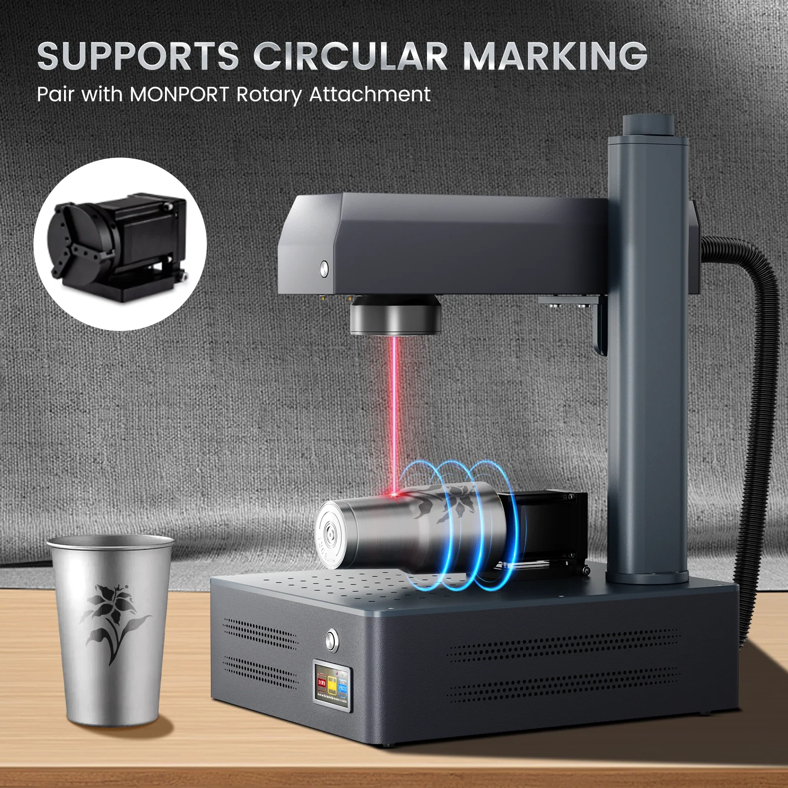 Monport GM 50W Pro Integrated Fiber Laser Engraver & Marking Machine with AutoFocus - Image 13