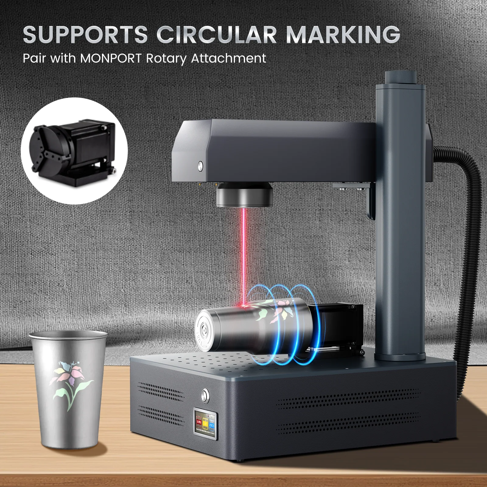 Monport GM 60W Pro Integrated MOPA Fiber Laser Engraver & Marking Machine with AutoFocus - Image 13