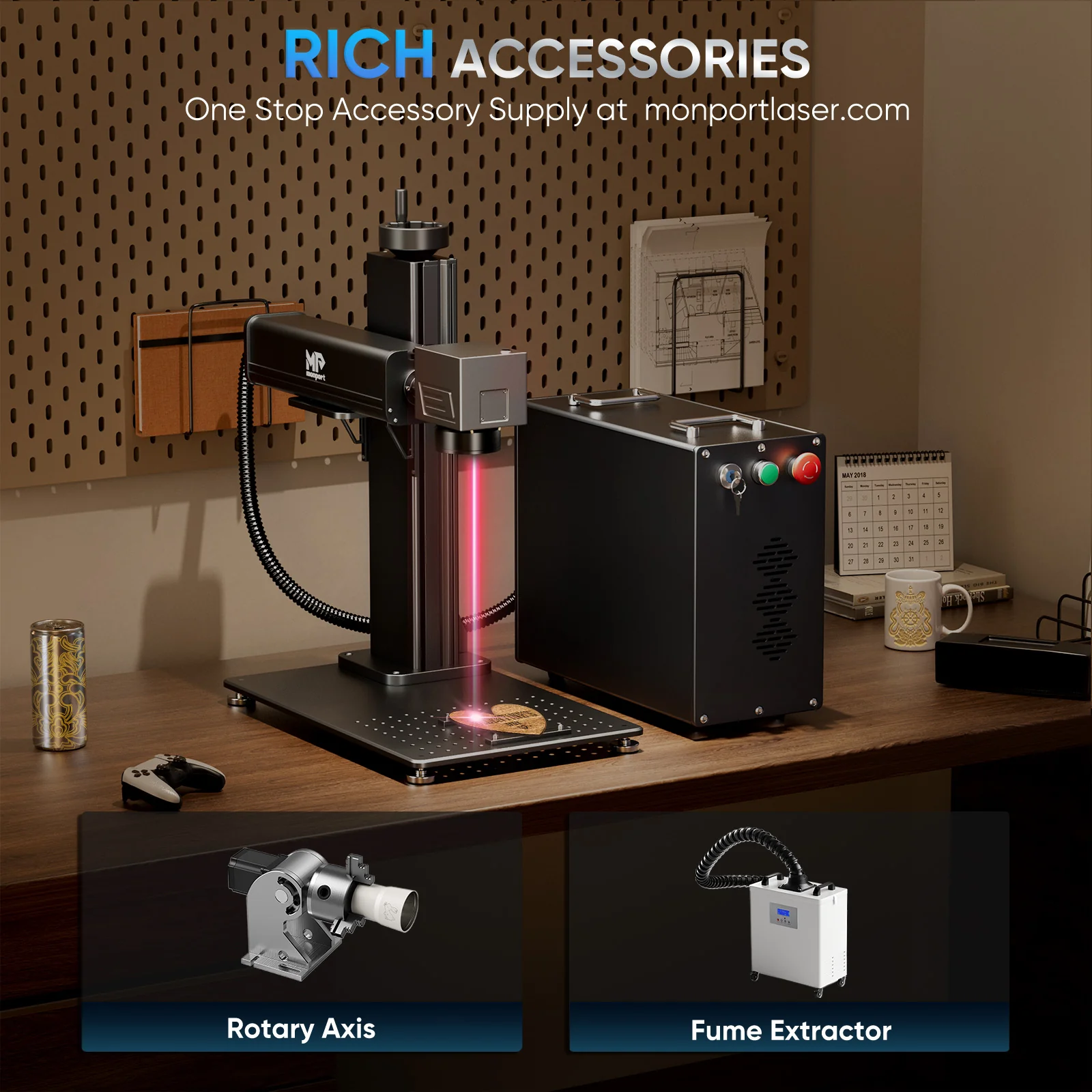 Monport GPro 30W Split MOPA Fiber Laser Engraver & Marking Machine With Manual Focus - Image 10