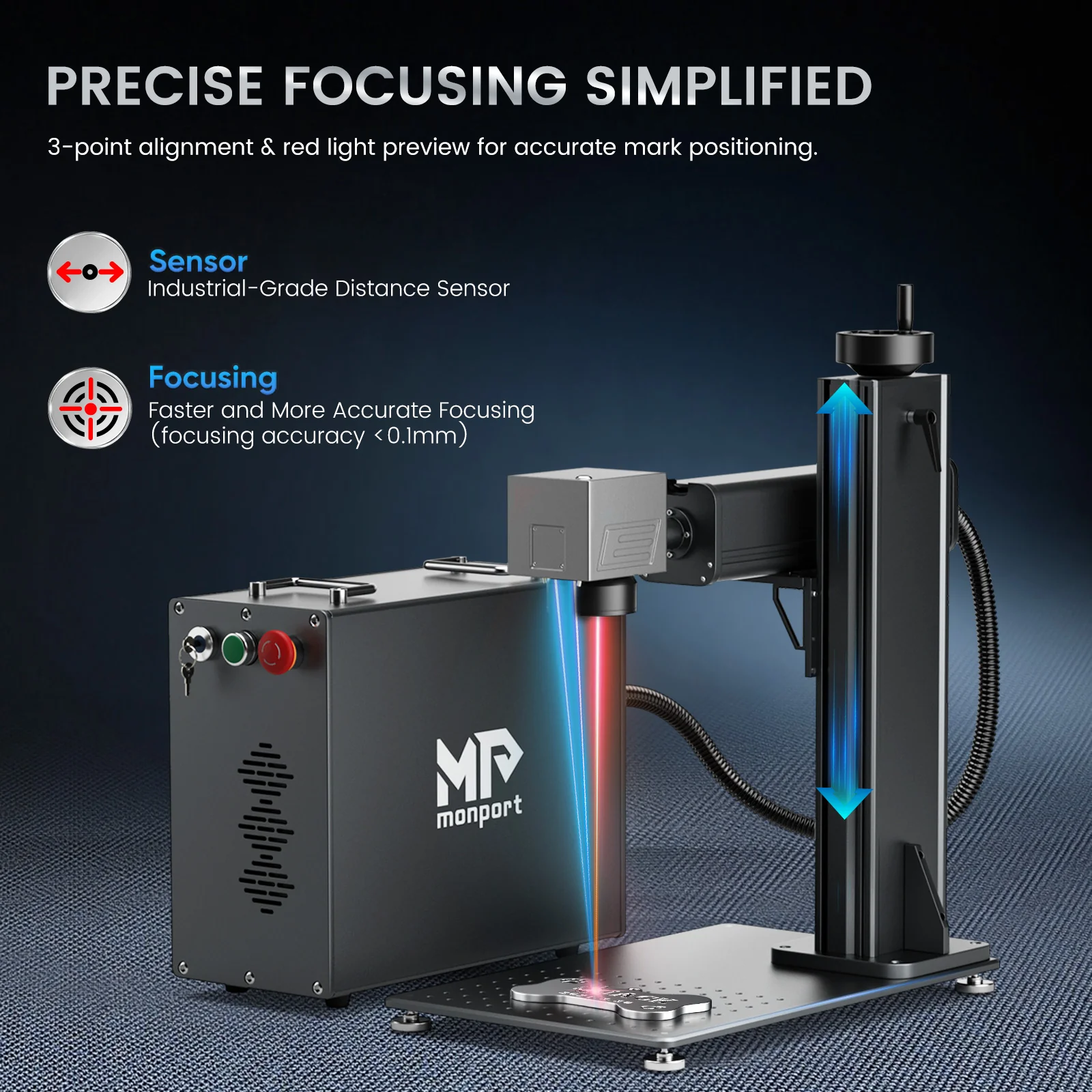 Monport GPro 30W Split MOPA Fiber Laser Engraver & Marking Machine With Manual Focus - Image 7