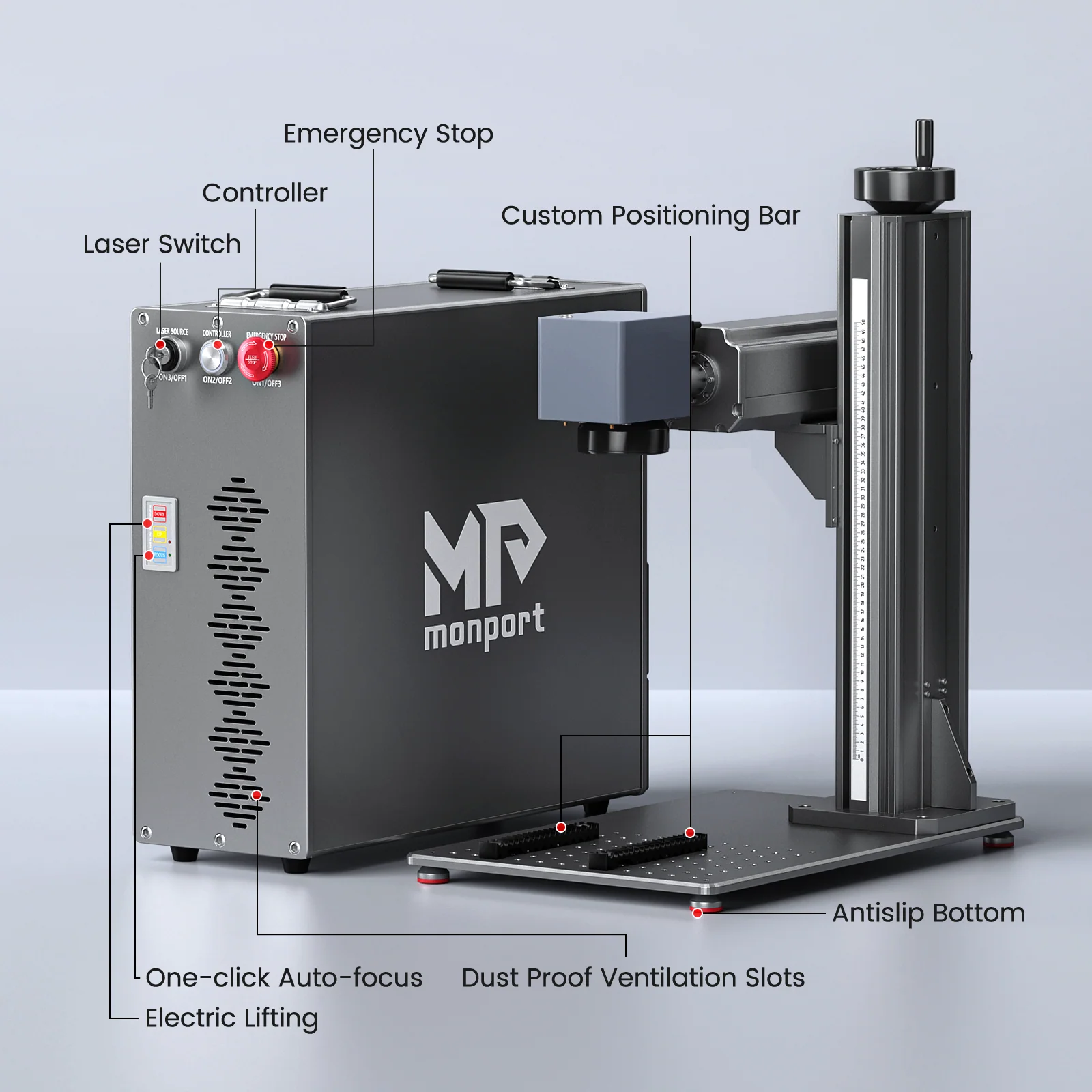 Monport GT 200W Split MOPA Fiber Laser Engraver & Color Marking Machine With AutoFocus - Image 23