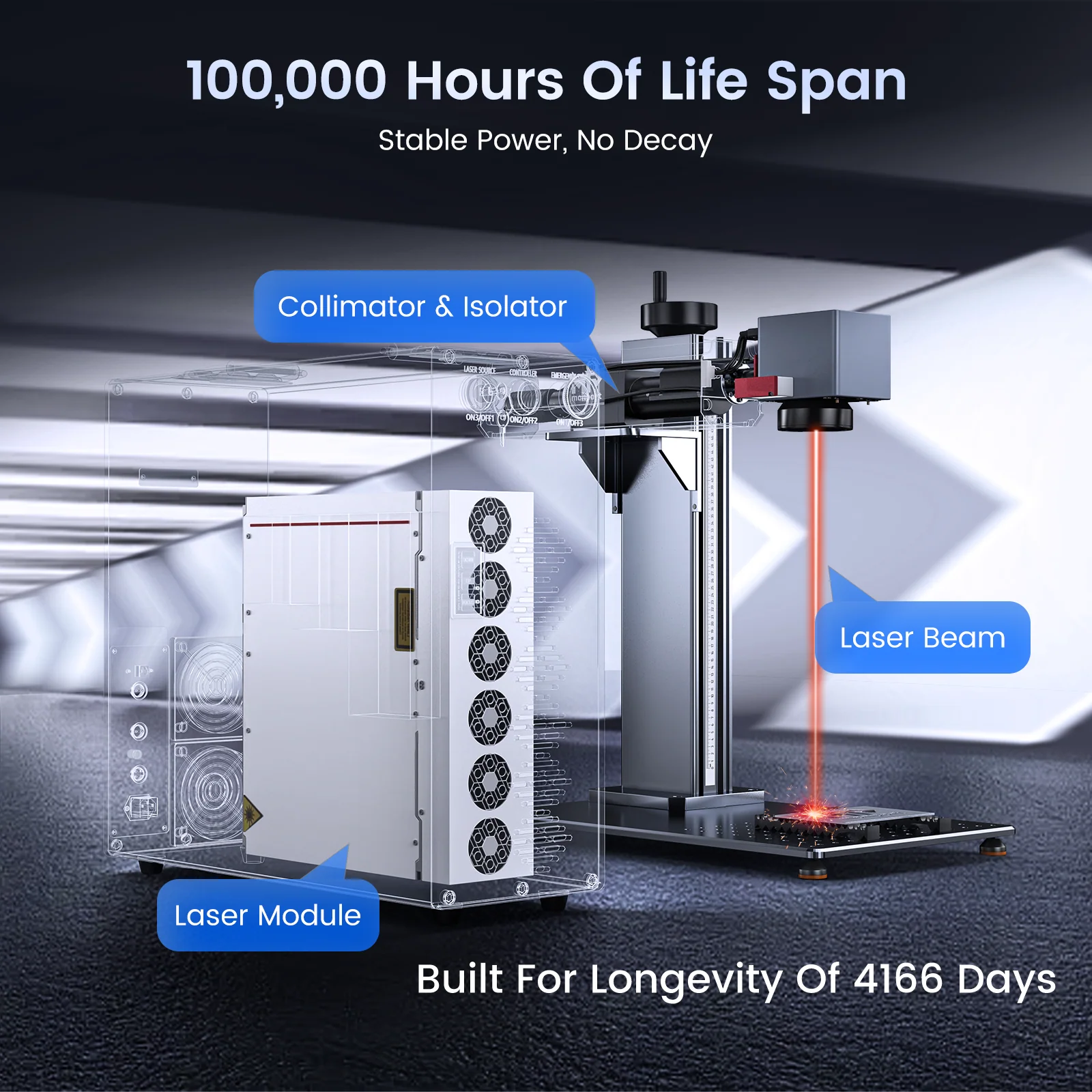 Monport GT 200W Split MOPA Fiber Laser Engraver & Color Marking Machine With AutoFocus - Image 8