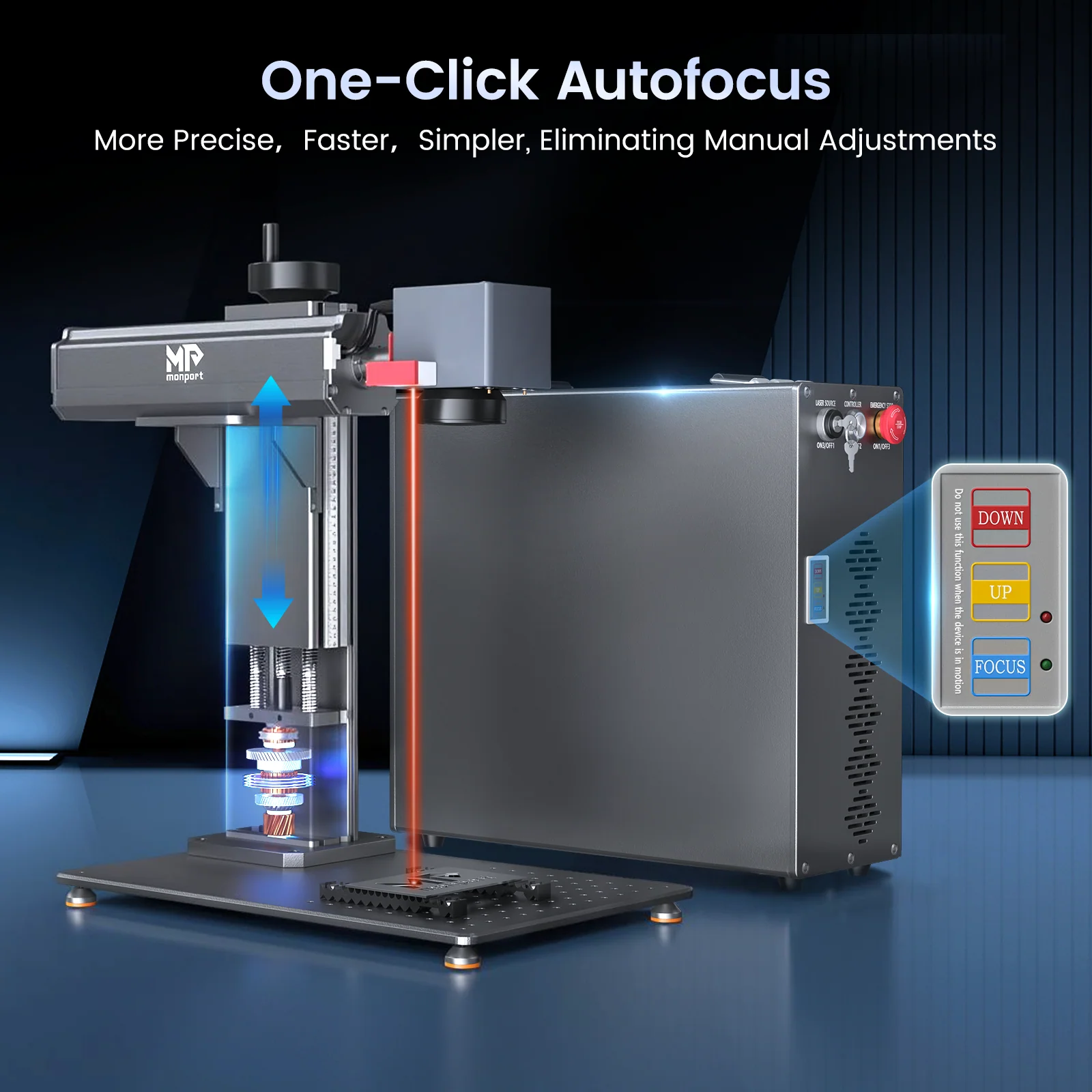 Monport GT 200W Split MOPA Fiber Laser Engraver & Color Marking Machine With AutoFocus - Image 9