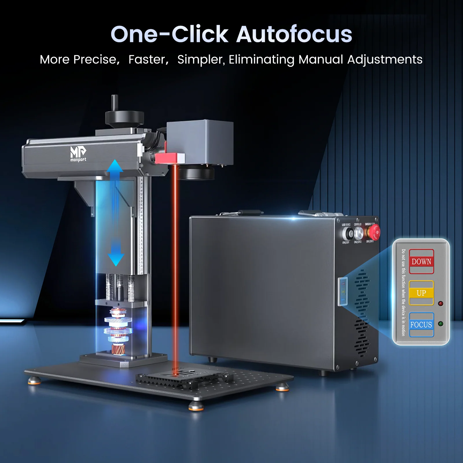 Monport GT 30W/50W Split Fiber Laser Engraver & Marking Machine With AutoFocus - Image 5