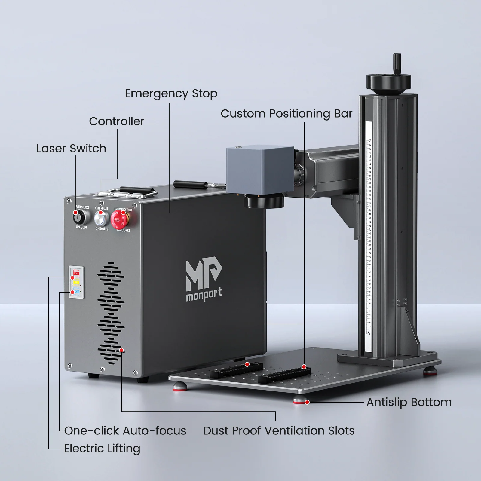 Monport GT 100W Split MOPA Fiber Laser Engraver & Color Marking Machine With AutoFocus - Image 21