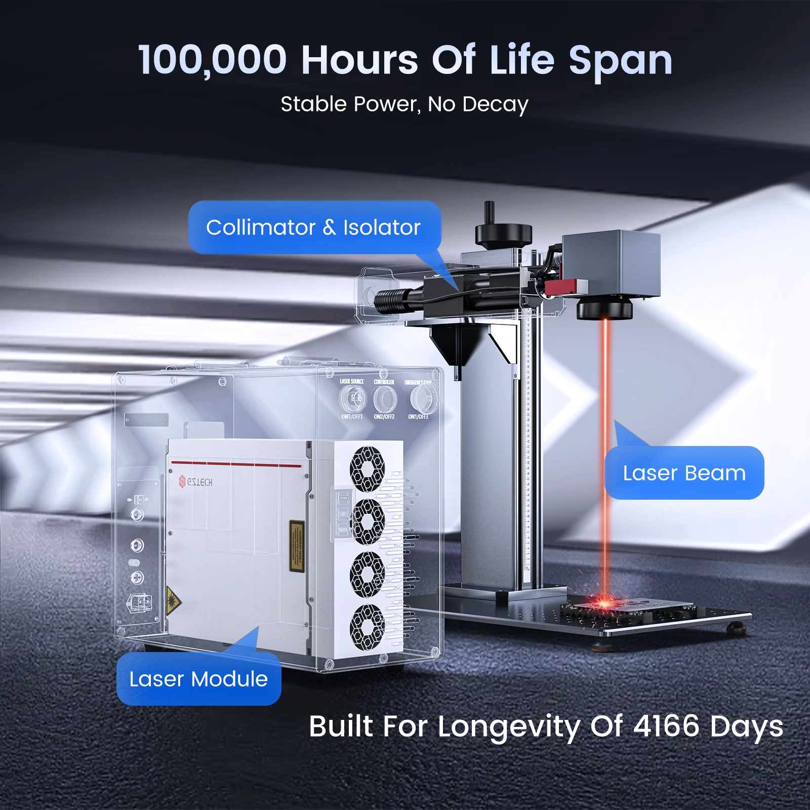 Monport GT 100W Split MOPA Fiber Laser Engraver & Color Marking Machine With AutoFocus - Image 7