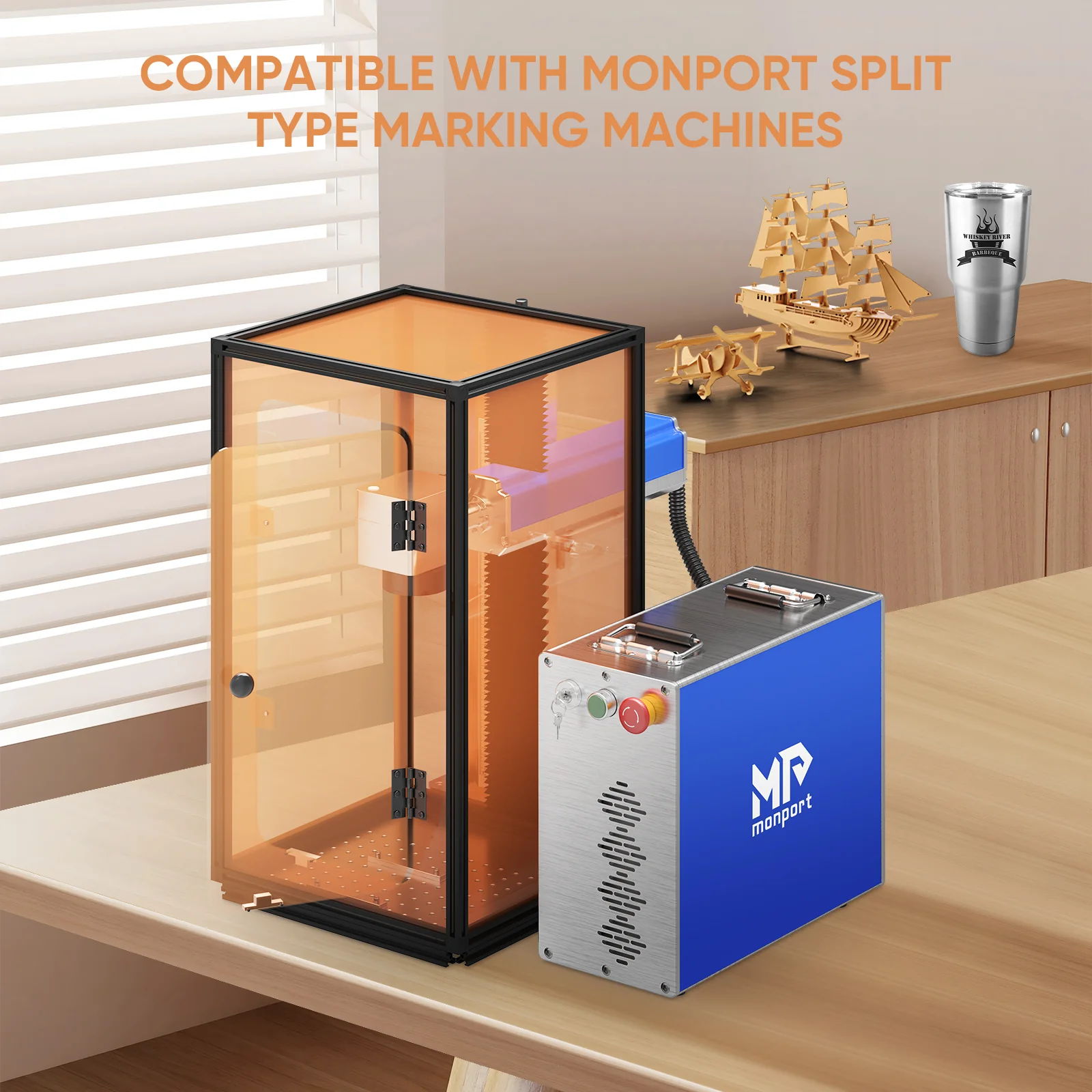 Monport Laser Engraver Enclosure for GQ, GPro And GT Fiber Laser (with Door Protection Switch) - Image 10