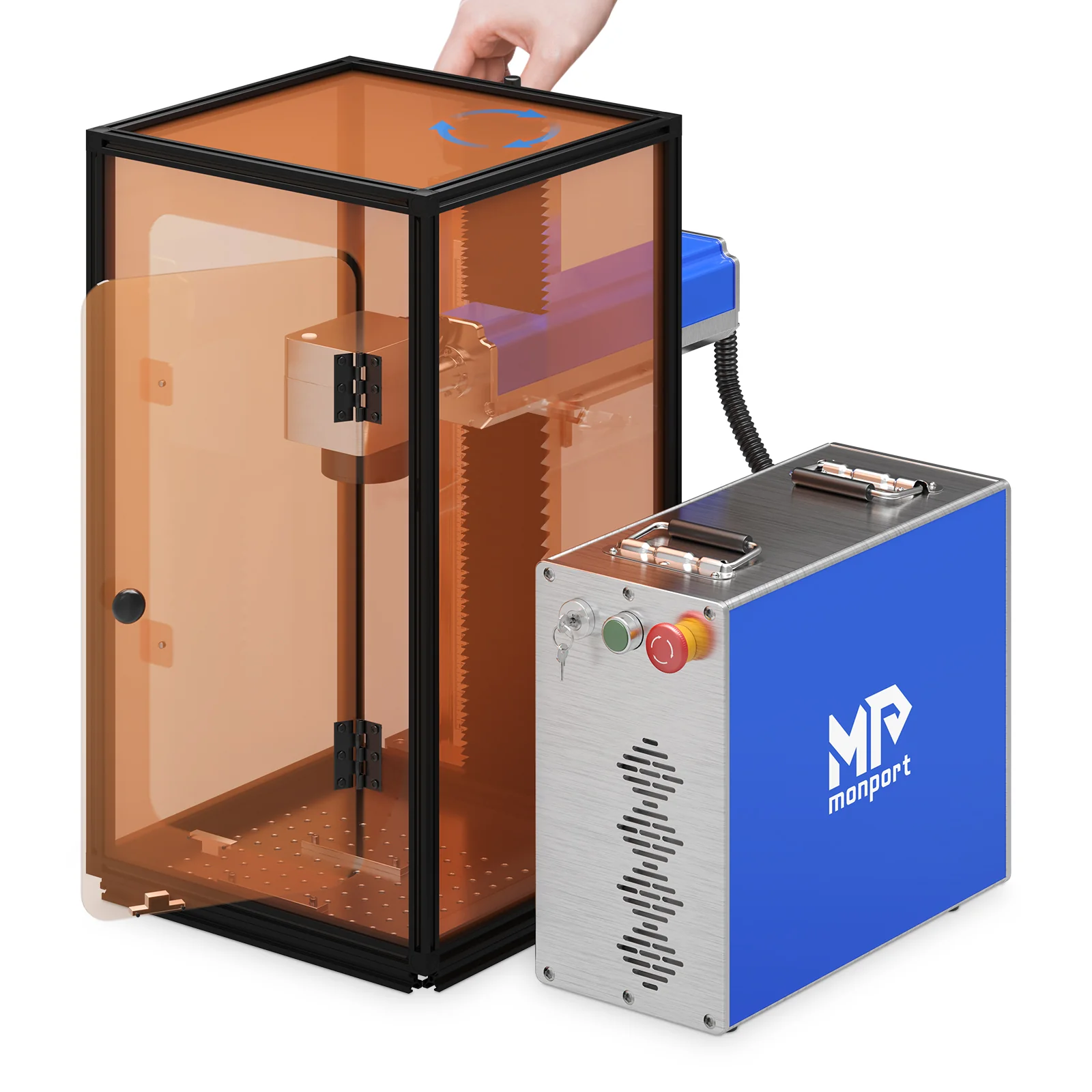 Monport Laser Engraver Enclosure for GQ, GPro And GT Fiber Laser (with Door Protection Switch) - Image 3