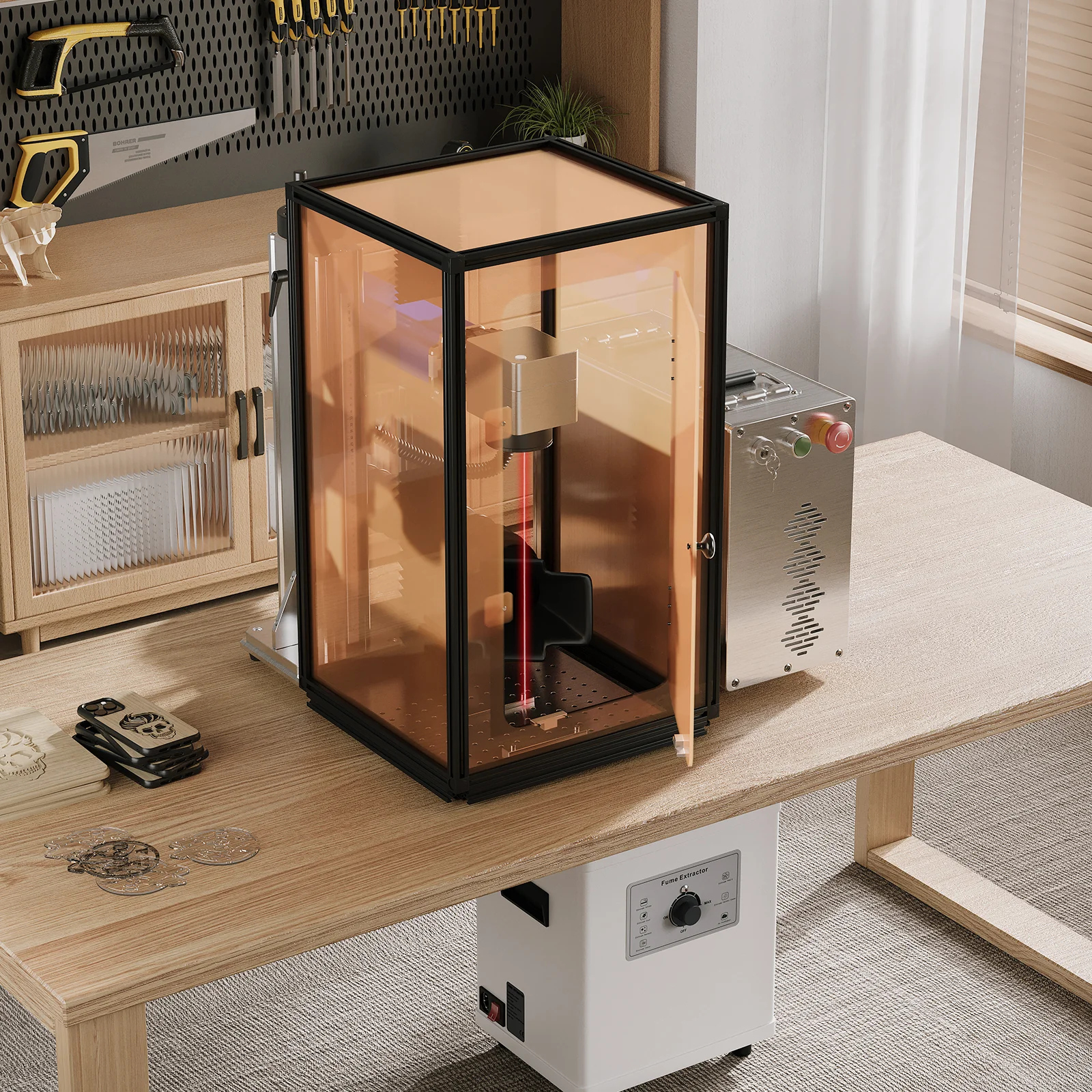Monport Laser Engraver Enclosure for GQ, GPro And GT Fiber Laser (with Door Protection Switch) - Image 8