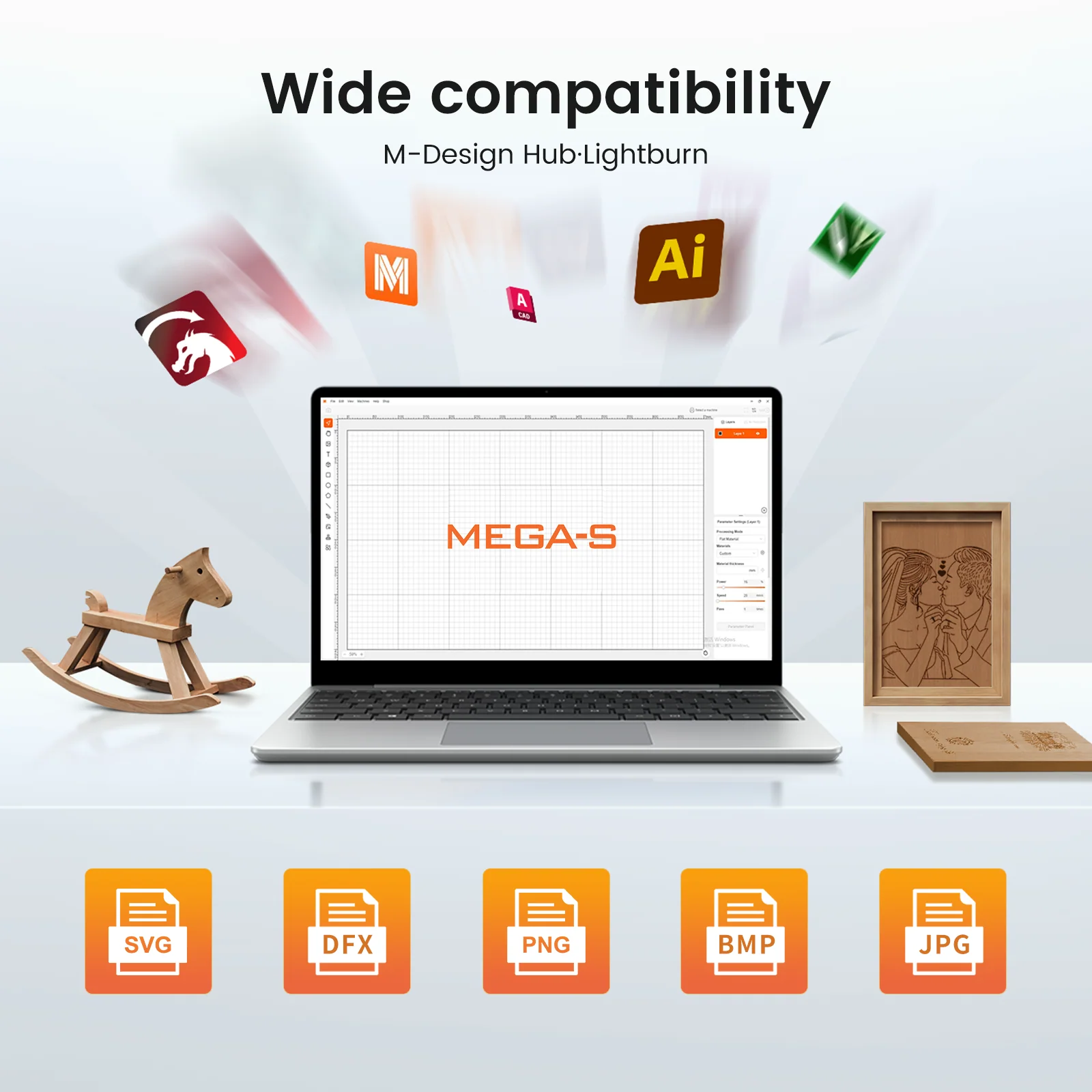 Monport MegaS – Mega Series Upgrade: 70W CO₂ Laser Engraving and Cutting Machine with Intelligent Precision - Image 17