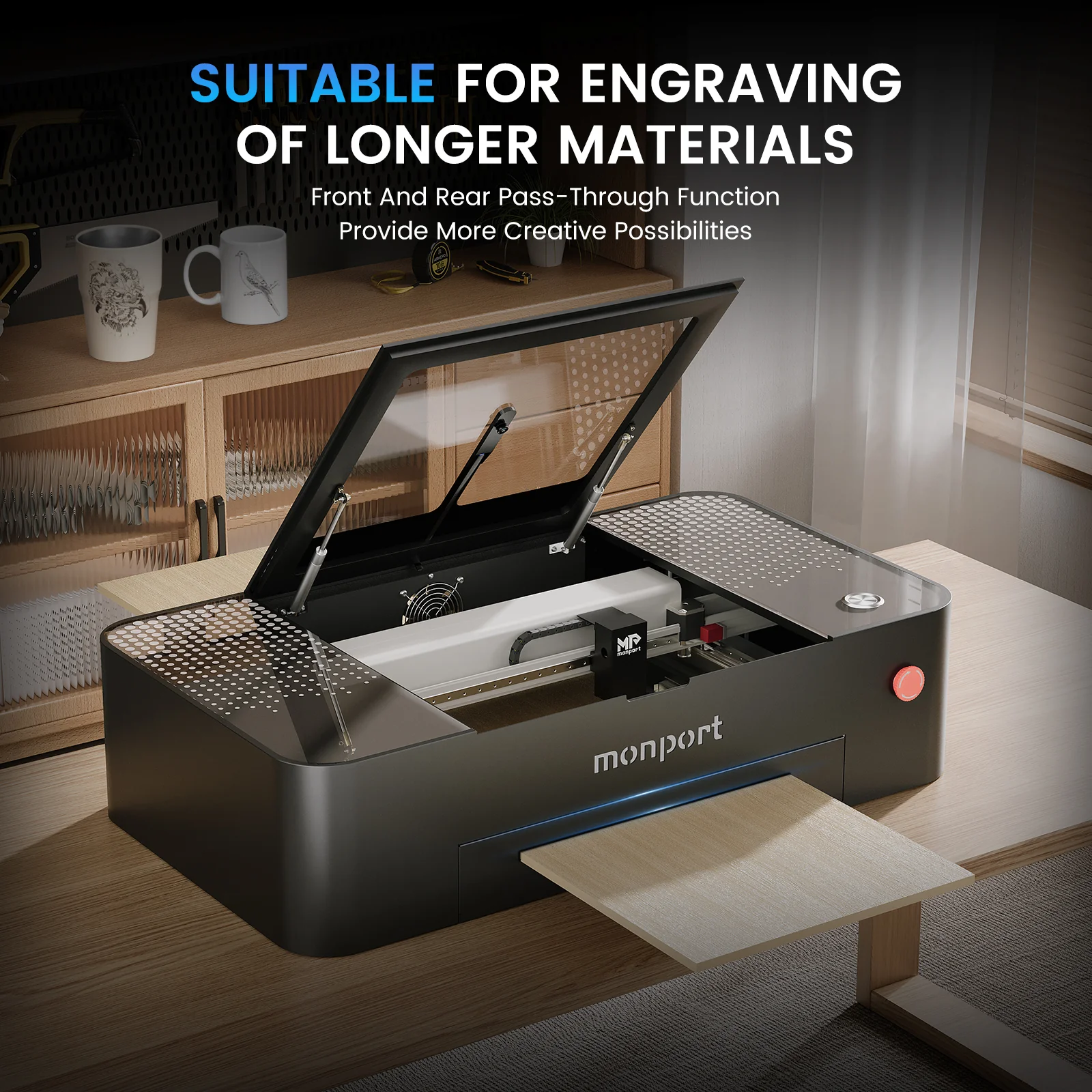 MONPORT ONYX 55W Desktop CO2 Laser Engraver with Autofocus - Image 10