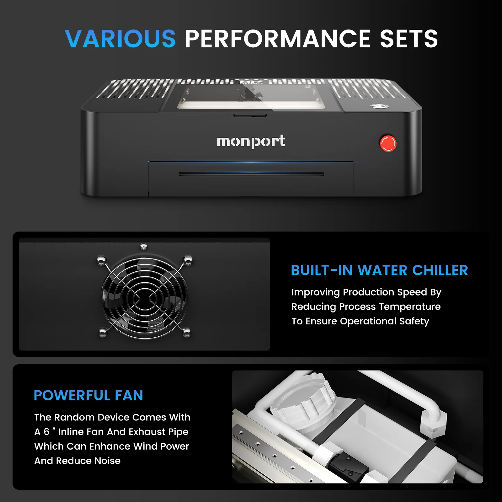 MONPORT ONYX 55W Desktop CO2 Laser Engraver with Autofocus - Image 3