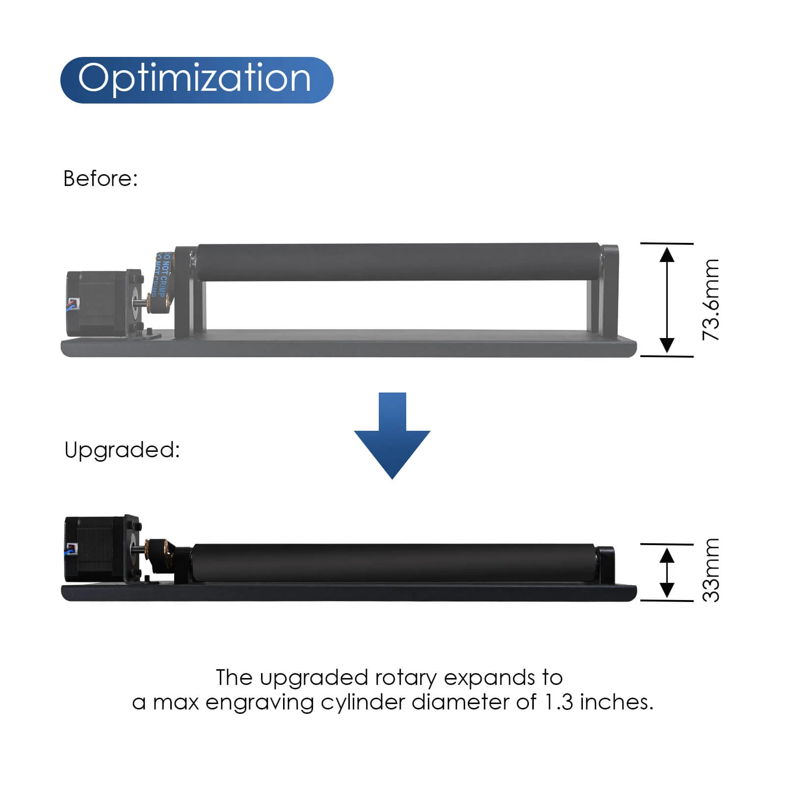 Monport Upgraded Laser Rotary Roller 360° for 40W CO2 Laser Engraver To Hold Cylindrical Objects - Image 4
